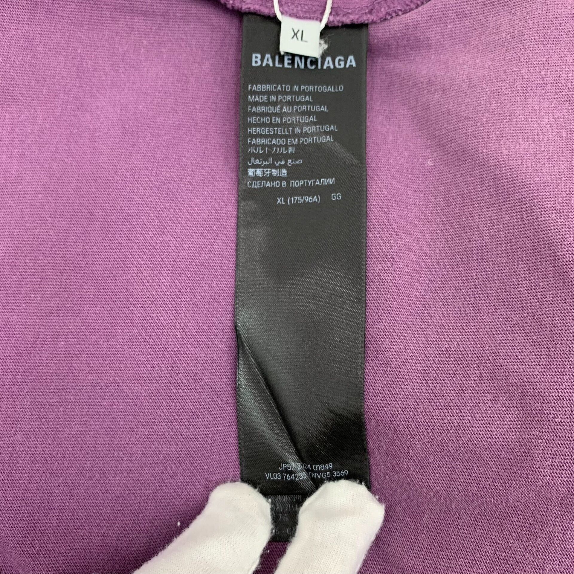 Balenciaga Balenciaga Purple Logo Print T-Shirt XL Size US XL / EU 56 / 4 - 7 Thumbnail