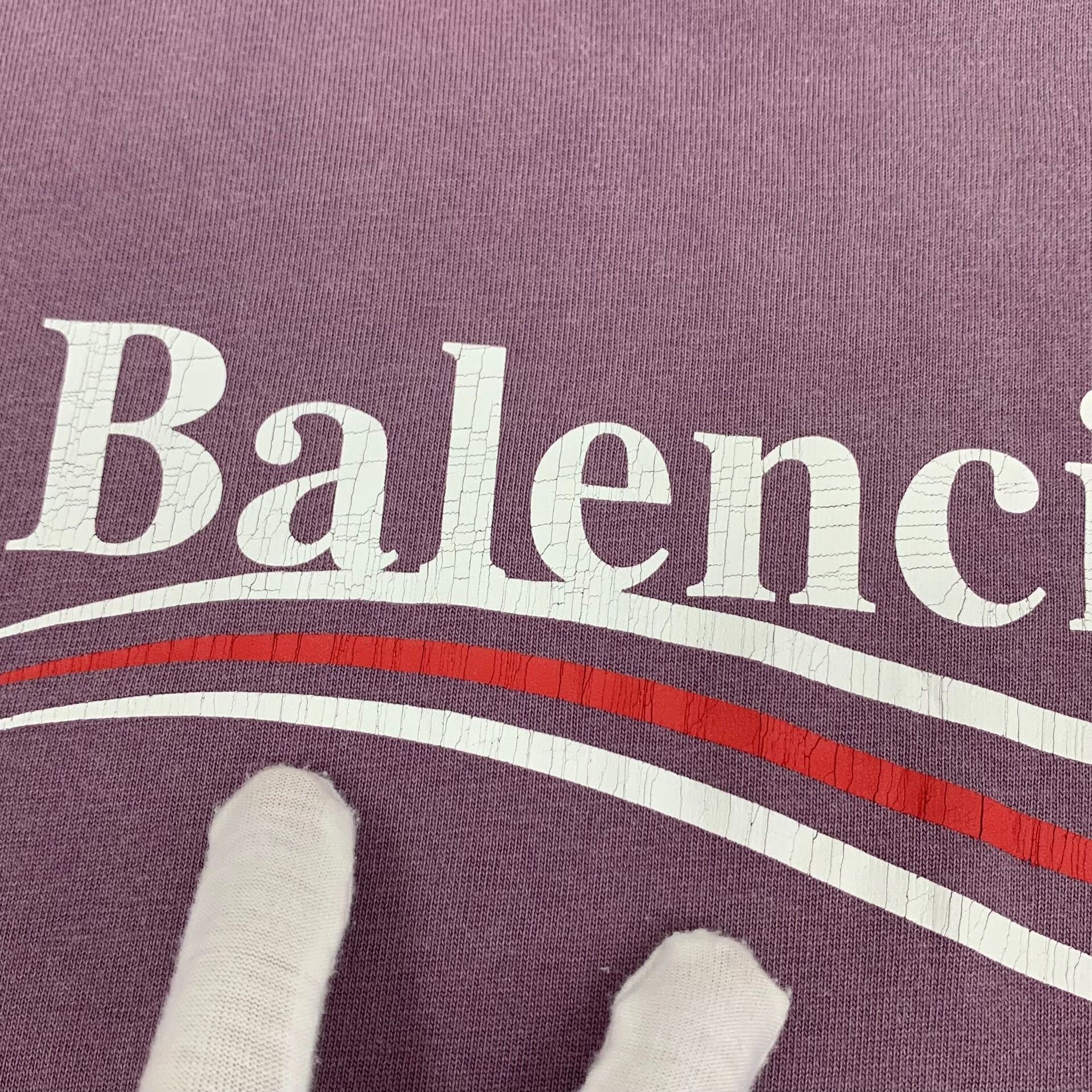 Balenciaga Balenciaga Purple Logo Print T-Shirt XL Size US XL / EU 56 / 4 - 10 Thumbnail