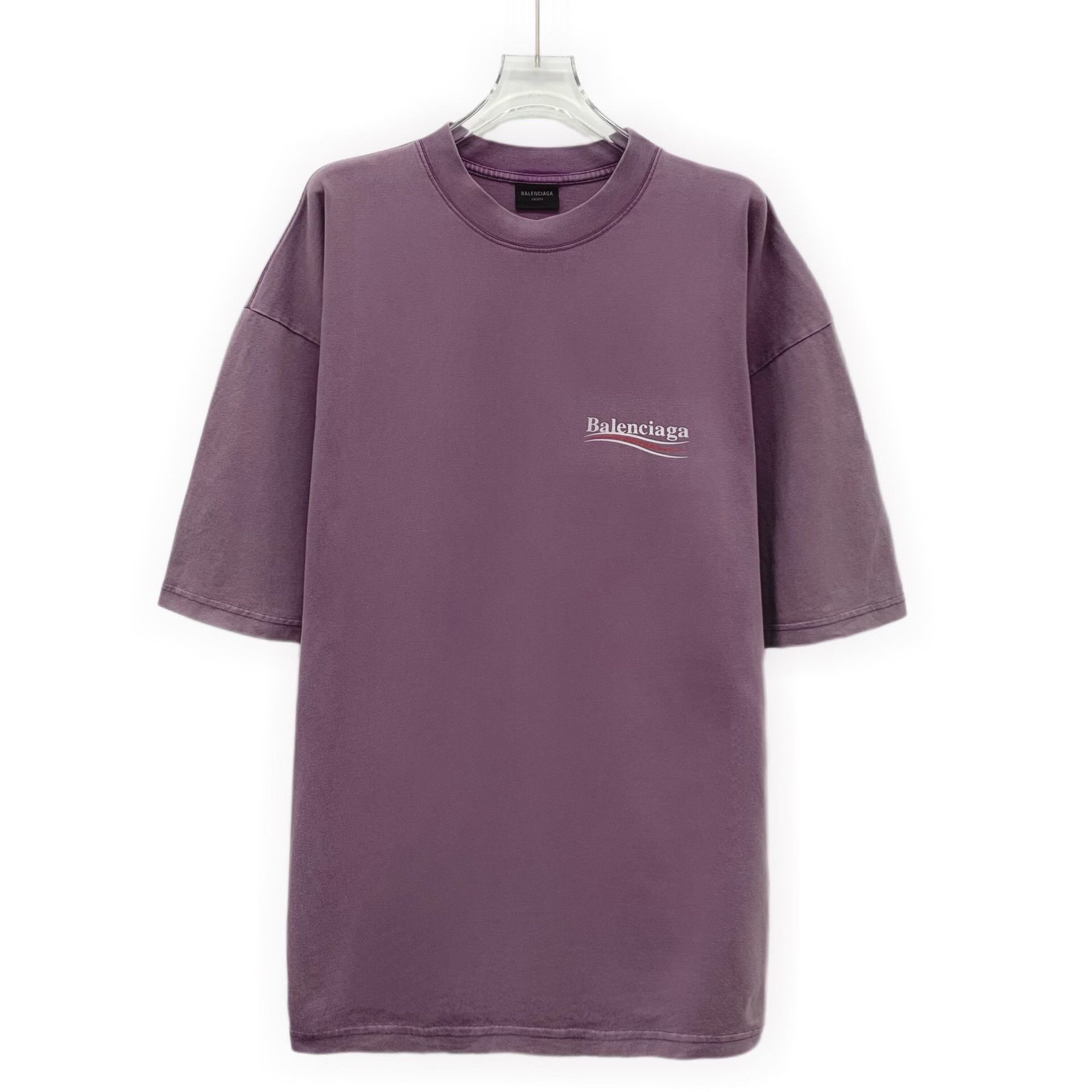 Balenciaga Balenciaga Purple Logo Print T-Shirt XL Size US XL / EU 56 / 4 - 2 Thumbnail