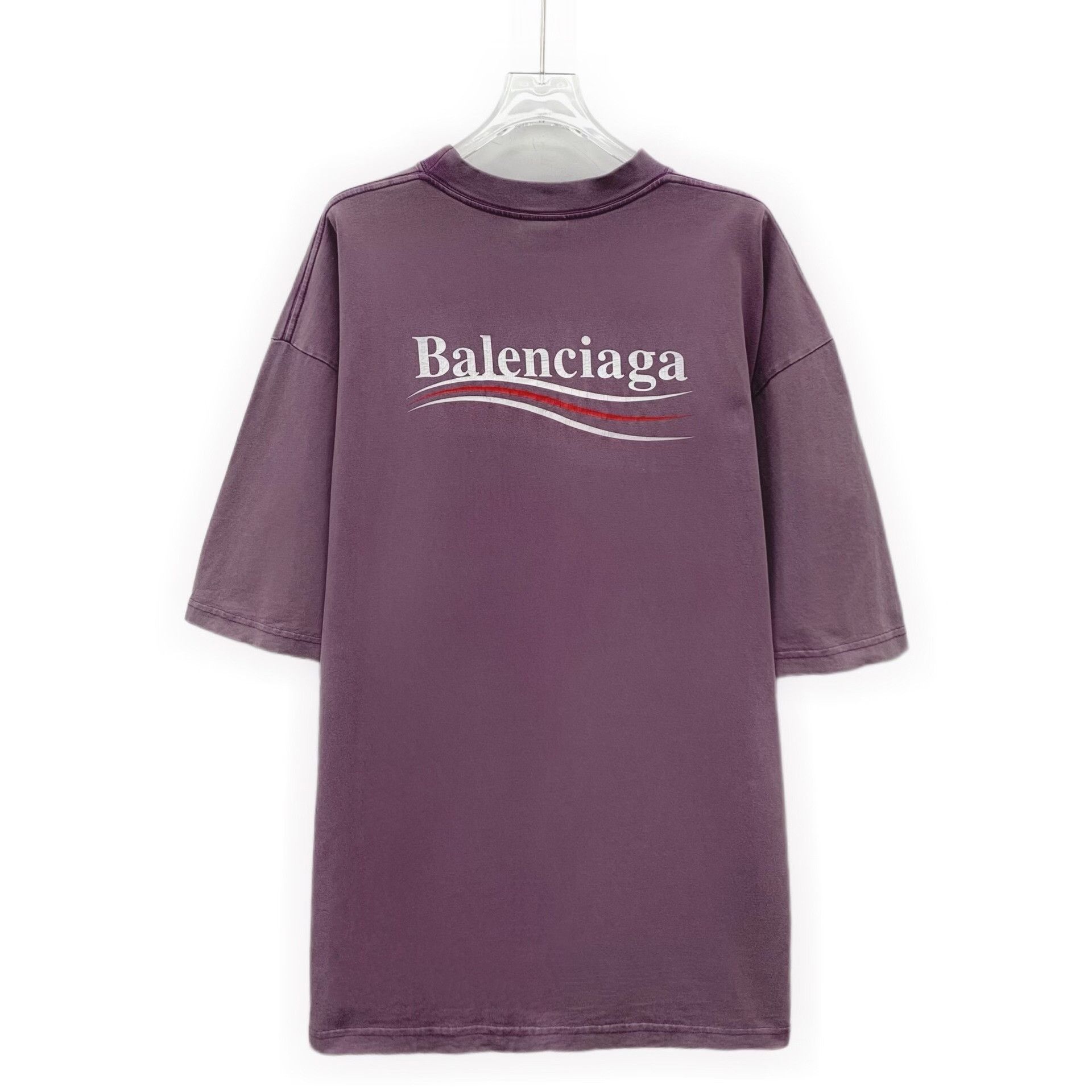 Balenciaga Balenciaga Purple Logo Print T-Shirt XL Size US XL / EU 56 / 4 - 3 Thumbnail