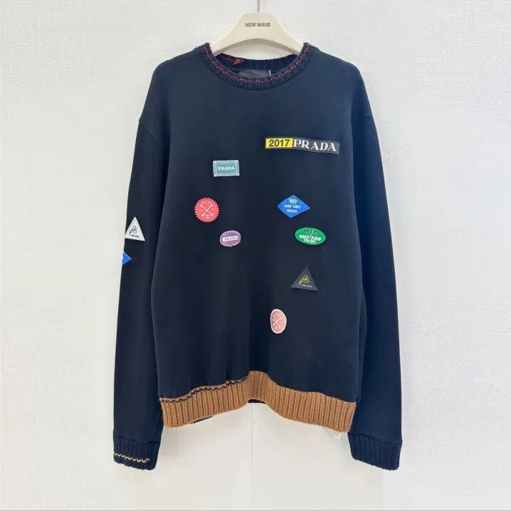 Prada Prada Multi-Badge Cotton Sweatshirt XL Size US XL / EU 56 / 4 - 2 Thumbnail