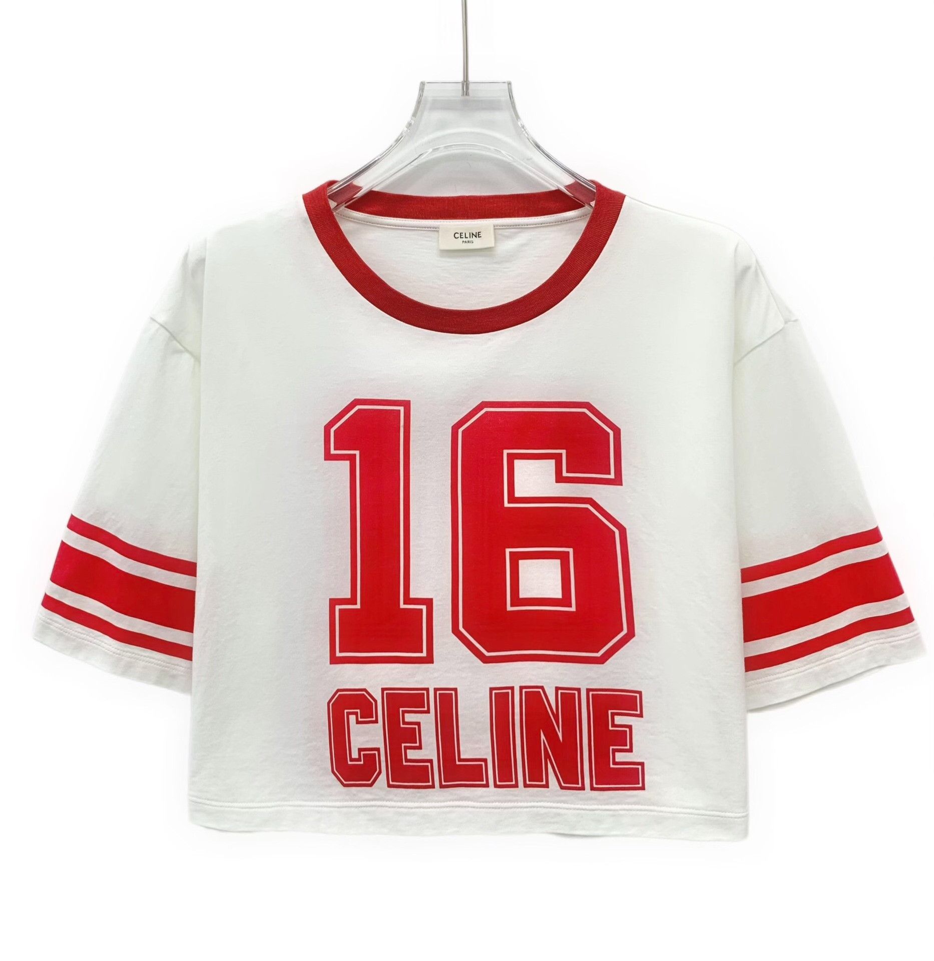 Celine Celine 16 Logo Cropped T-Shirt Size L Size L / US 10 / IT 46 - 2 Thumbnail