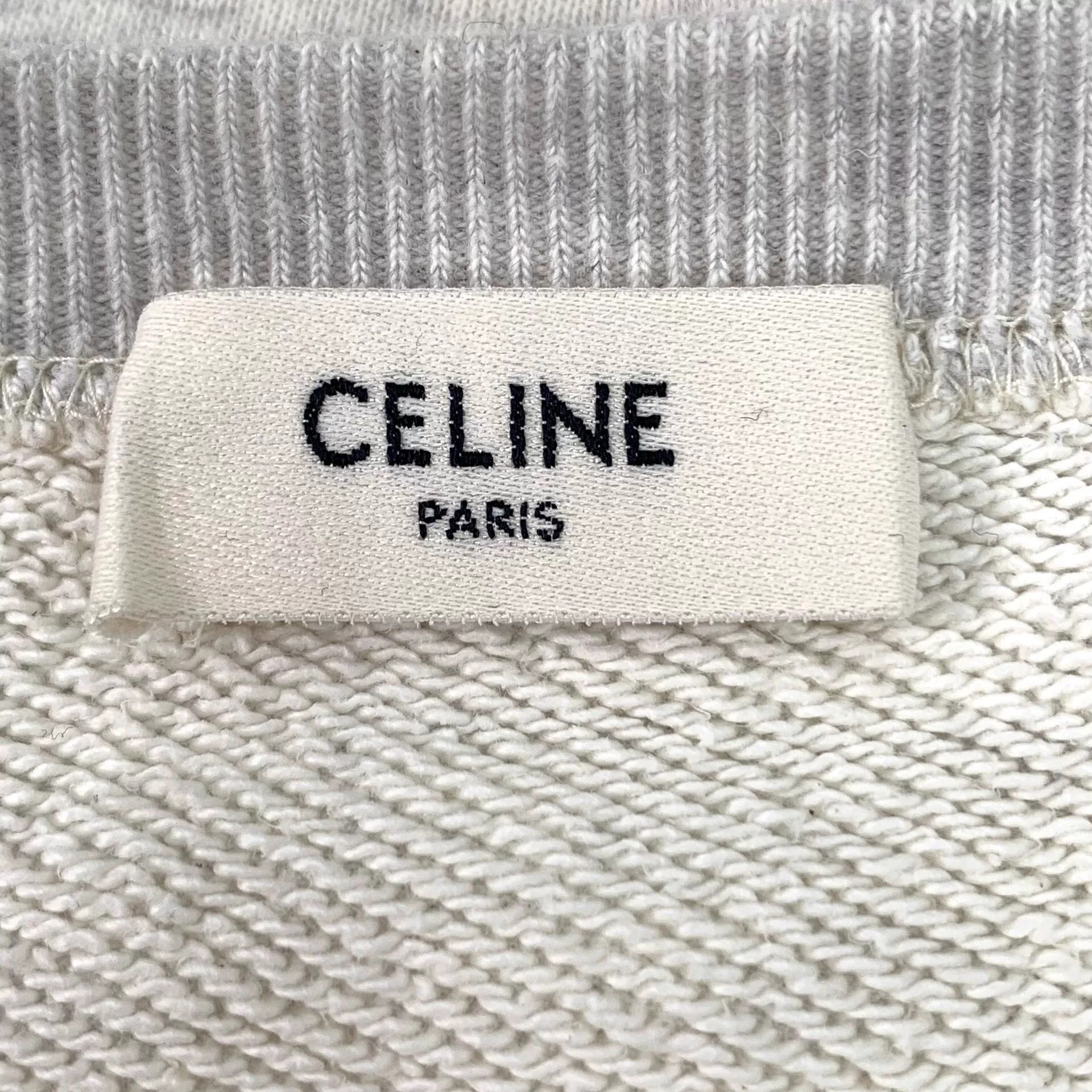 Celine Celine Logo Print Cotton Sweatshirt Size L Size US L / EU 52-54 / 3 - 6 Thumbnail