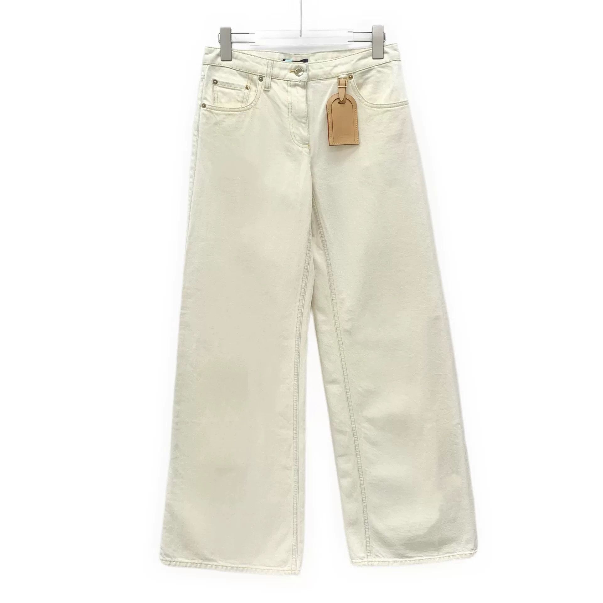 Louis Vuitton Louis Vuitton White Cotton Wide Leg Pants 36 Size 26" / US 2 / IT 38 - 2 Thumbnail