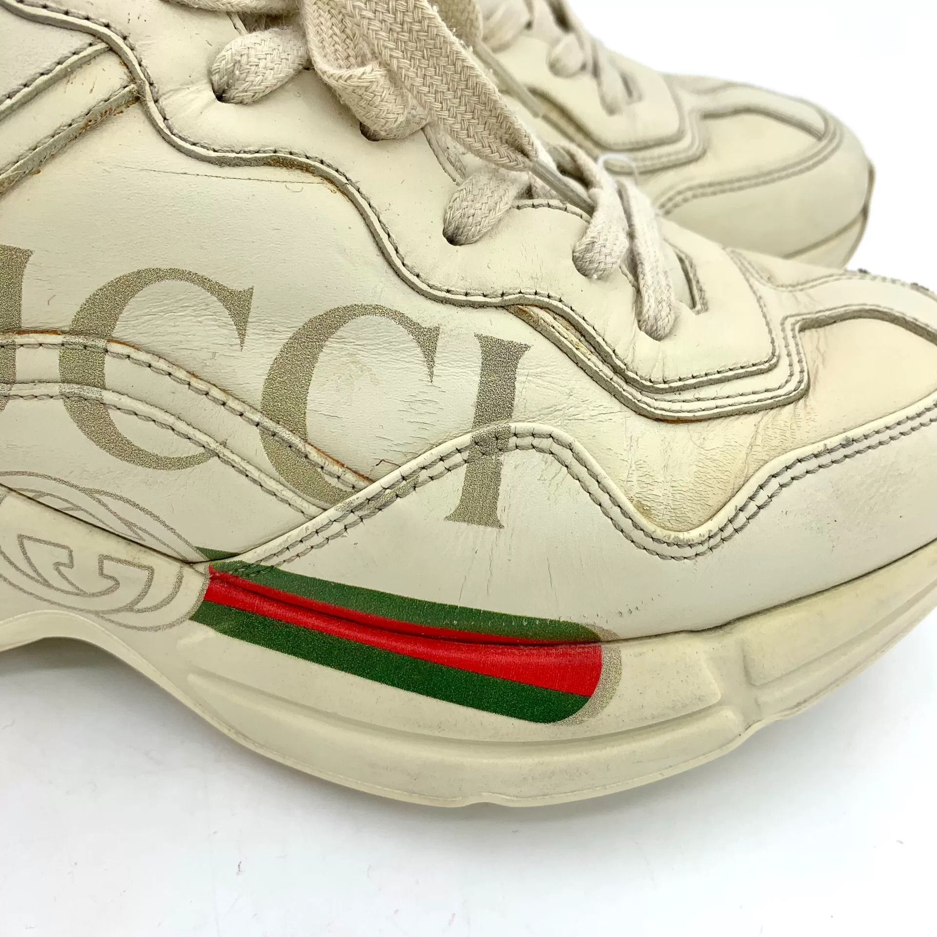 Gucci Gucci Logo Stripe Print Rhyton Sneakers 41 Size US 8 / EU 41 - 10 Thumbnail