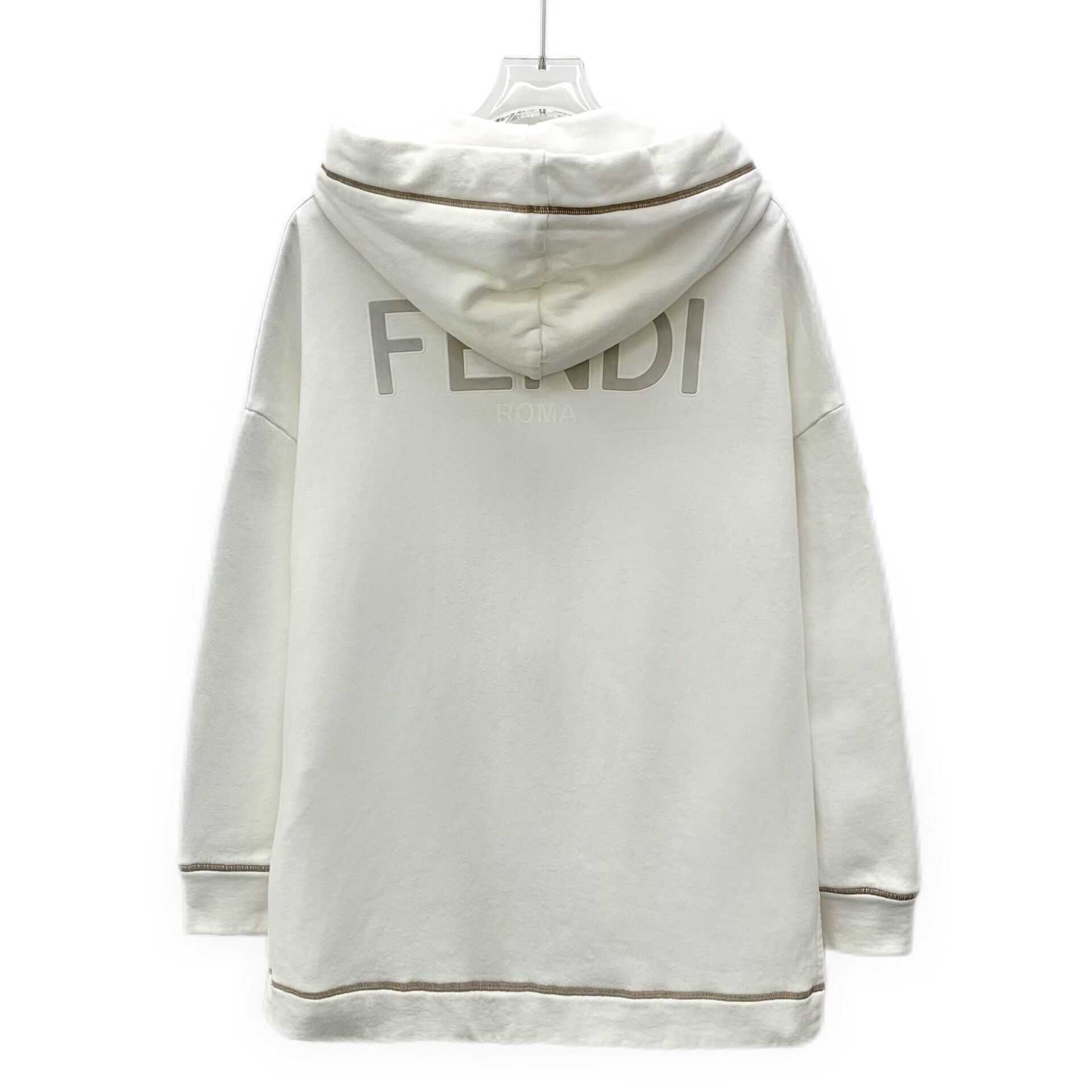 Fendi Fendi Side Logo Tape Zip-up Hoodie White XS Size US XS / EU 42 / 0 - 3 Thumbnail