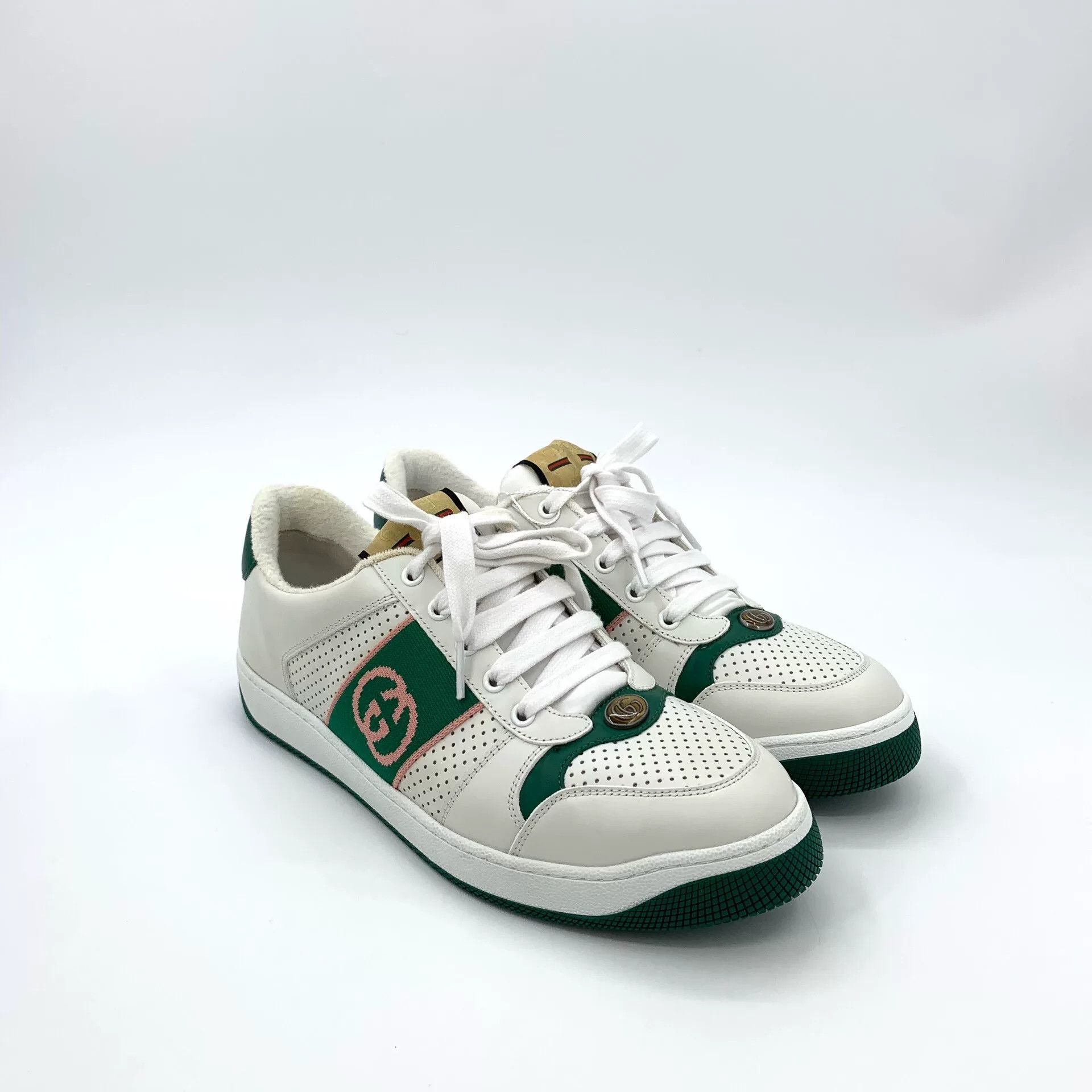Gucci Gucci GG Enamel White Leather Sneakers Size 42.5 Size US 9.5 / EU 42-43 - 3 Thumbnail