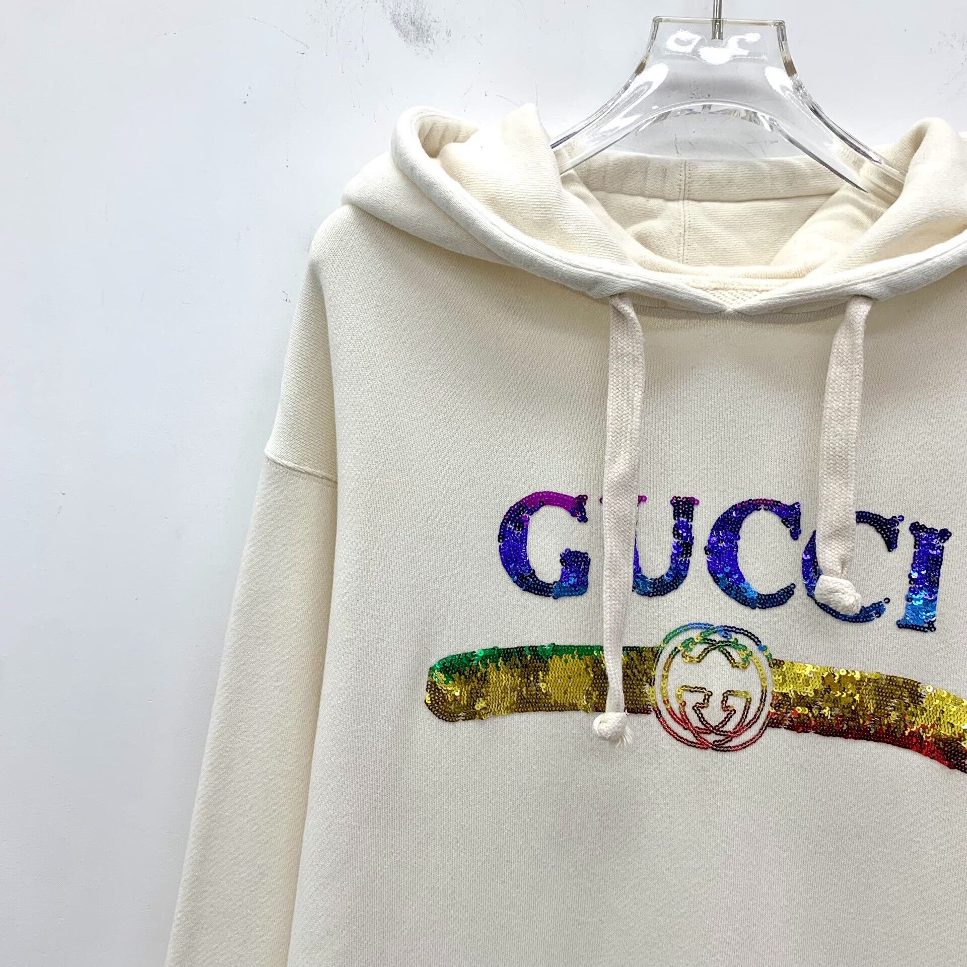 Gucci Gucci Rainbow Sequin Logo Hoodie Size M Size US M / EU 48-50 / 2 - 4 Thumbnail