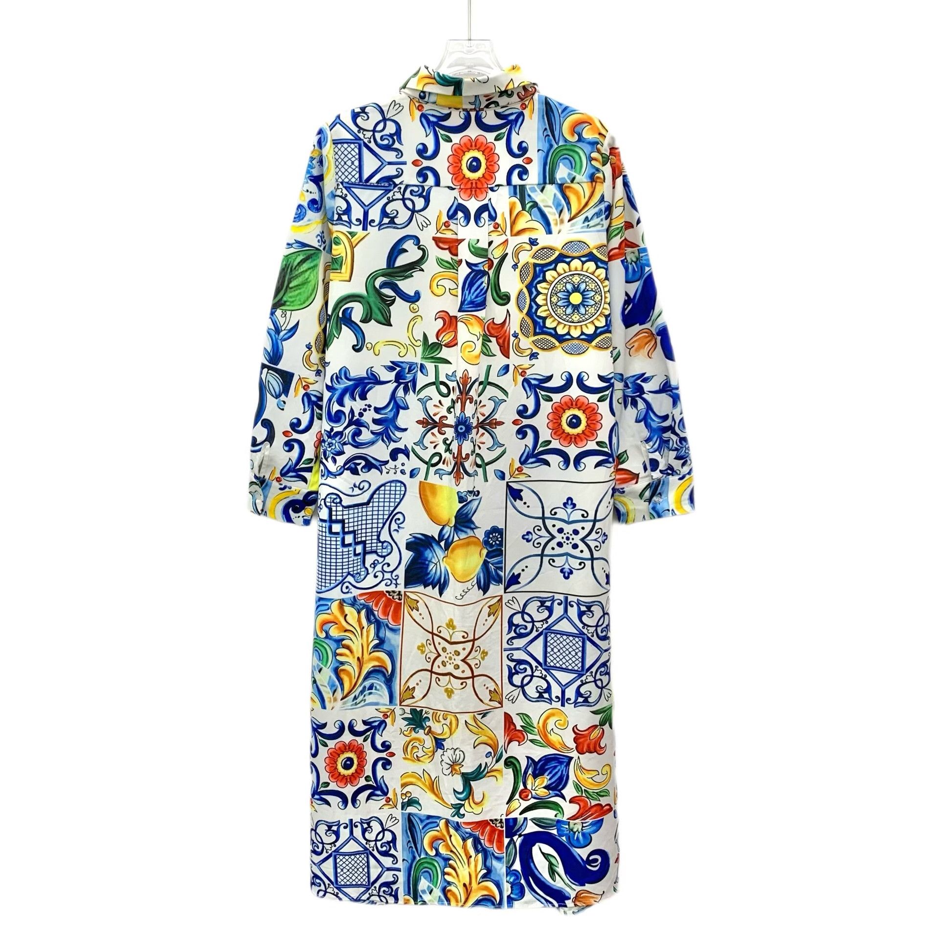 Dolce & Gabbana Dolce & Gabbana Majolica Print Bow Tie Midi Dress M Size M / US 6-8 / IT 42-44 - 3 Thumbnail