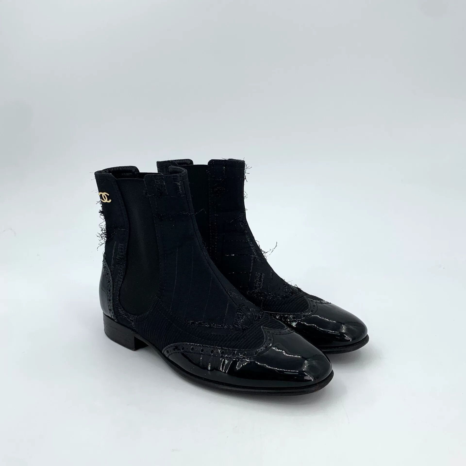 Chanel Chanel Woven Patent Chelsea Boots 37 Size US 7 / IT 37 - 3 Thumbnail