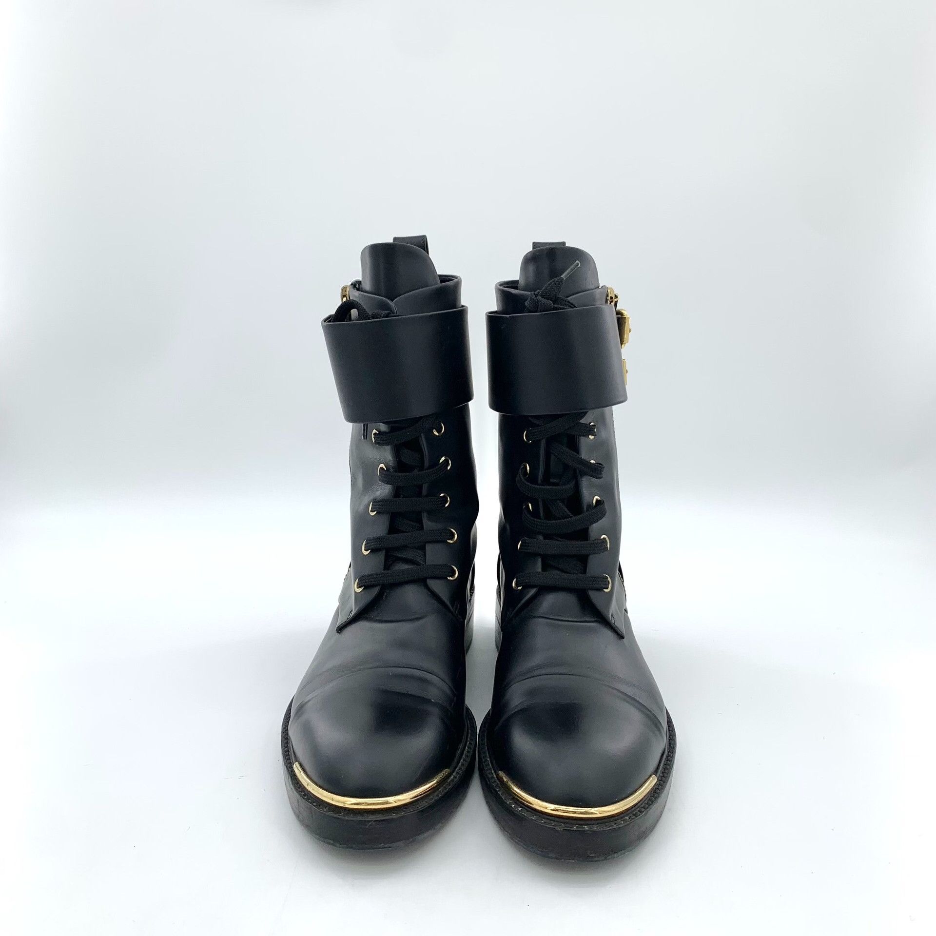 Louis Vuitton Louis Vuitton Buckle Leather Mid-Calf Boots 37.5 Size US 6.5 / IT 36.5 - 4 Thumbnail