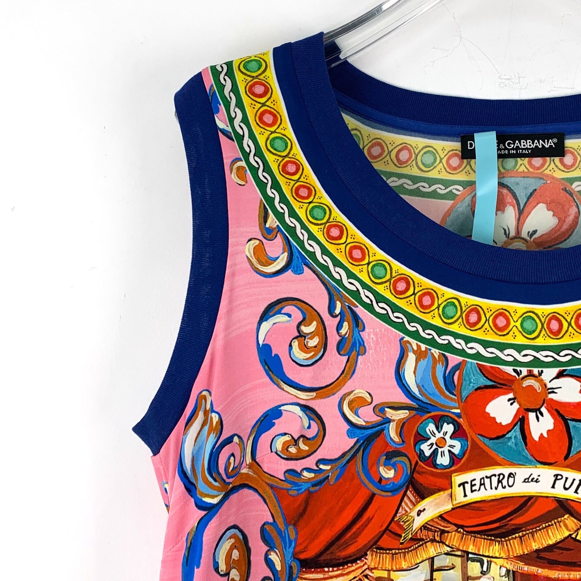 Dolce & Gabbana Dolce & Gabbana Teatro dei Pupi Print Silk Tank Top IT 42 Size M / US 6-8 / IT 42-44 - 4 Thumbnail