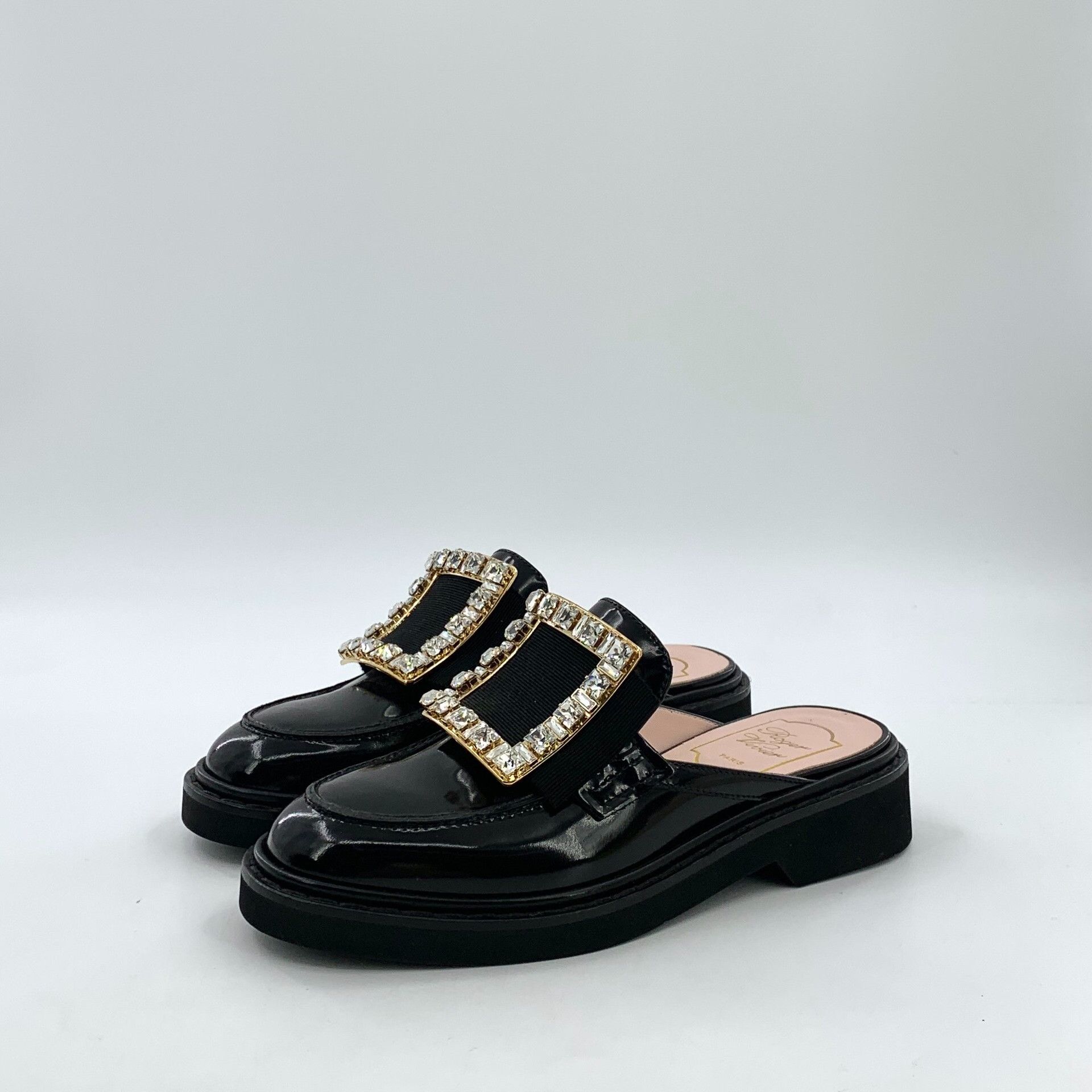 Roger Vivier Roger Vivier Rhinestone Buckle Patent Leather Mules 35 Size US 5 / IT 35 - 2 Thumbnail