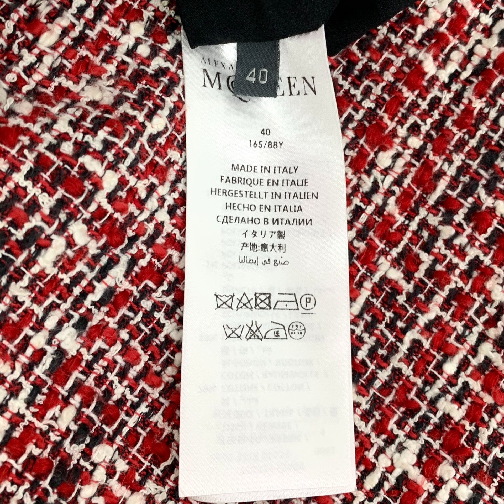 Alexander McQueen Alexander McQueen Red Tweed Mini Dress IT 40 Size S / US 4 / IT 40 - 7 Thumbnail