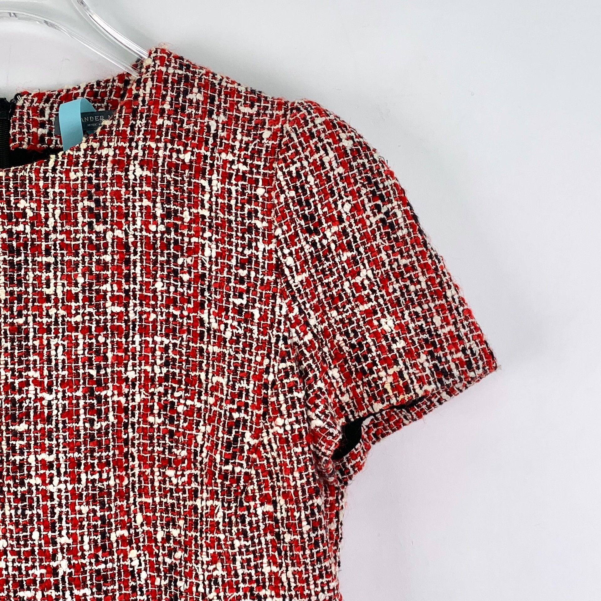 Alexander McQueen Alexander McQueen Red Tweed Mini Dress IT 40 Size S / US 4 / IT 40 - 4 Thumbnail