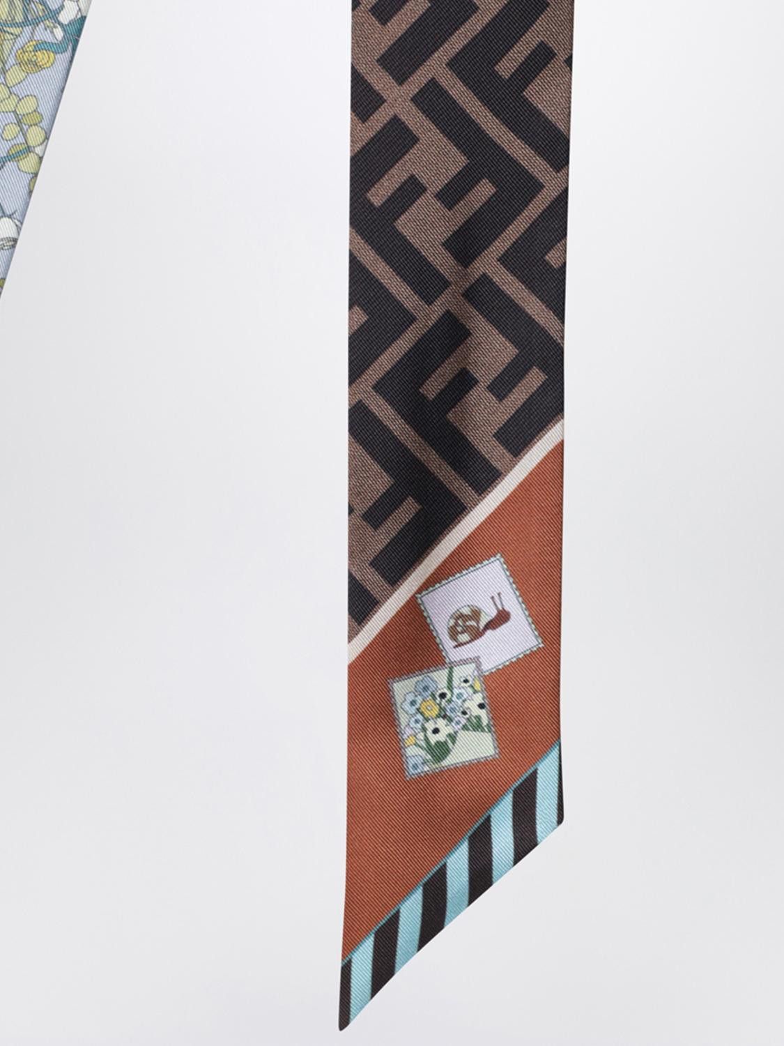 Fendi Fendi Neck Scarf Woman Gnawed Blue Size ONE SIZE - 2 Thumbnail