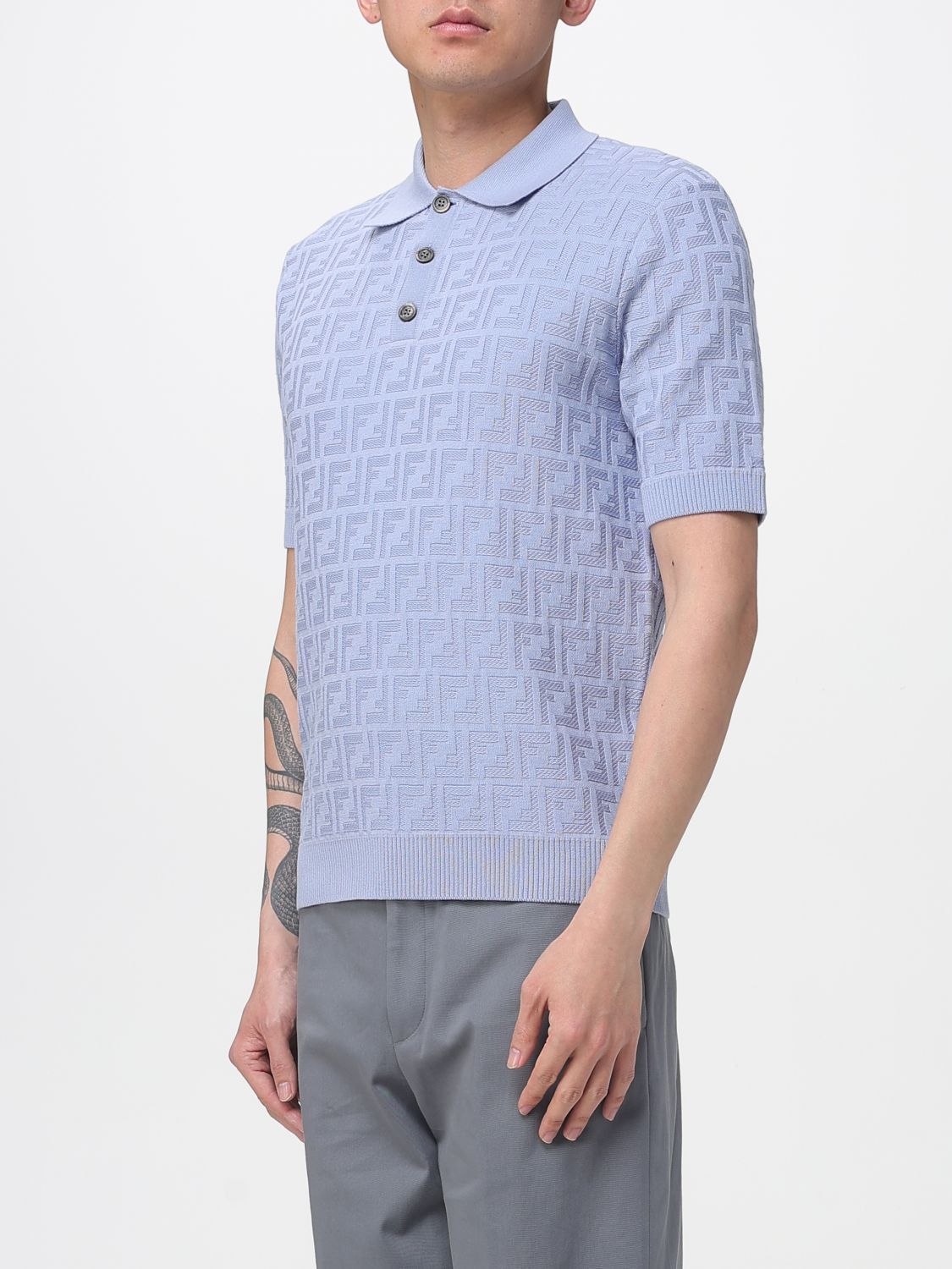 Fendi Fendi Polo Shirt Men Blue Size US M / EU 48-50 / 2 - 4 Thumbnail