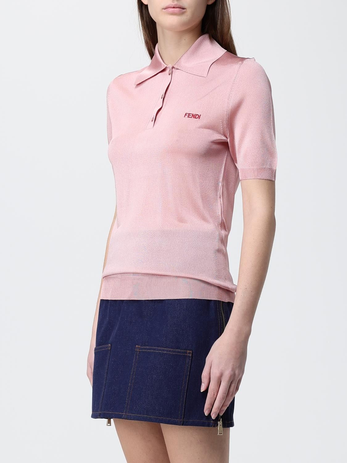 Fendi Fendi Polo Shirt Woman Pink Size M / US 6-8 / IT 42-44 - 4 Thumbnail