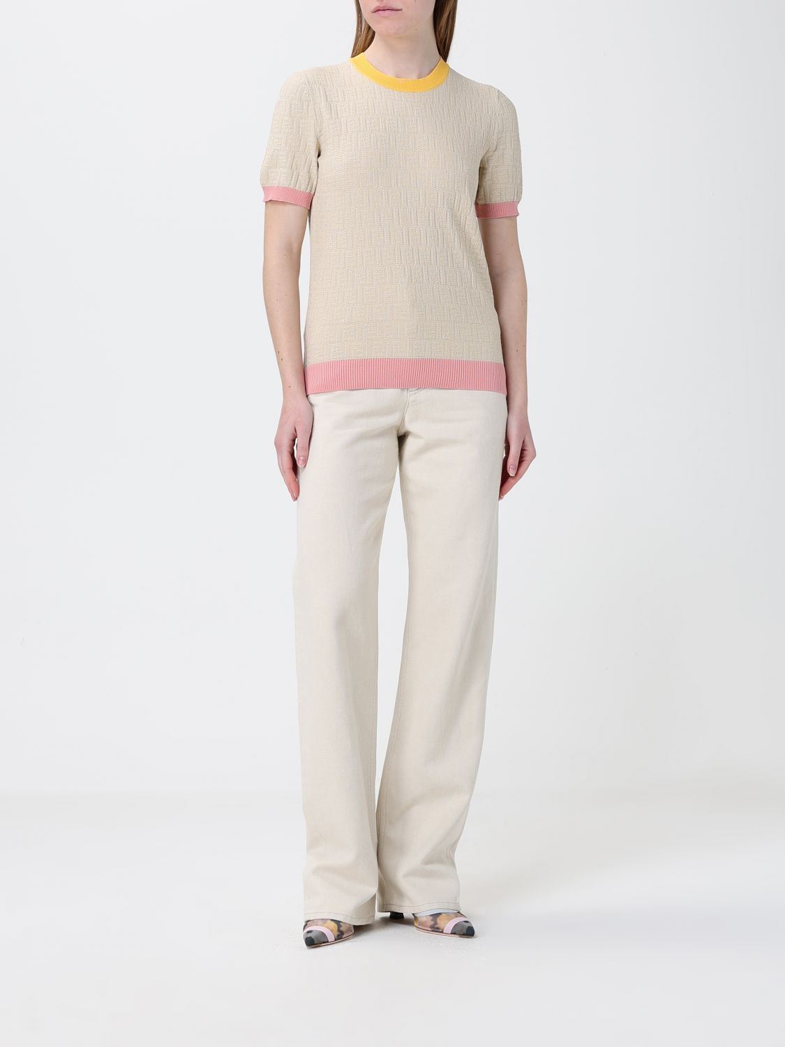 Fendi Fendi Sweater Woman Beige Size M / US 6-8 / IT 42-44 - 2 Thumbnail