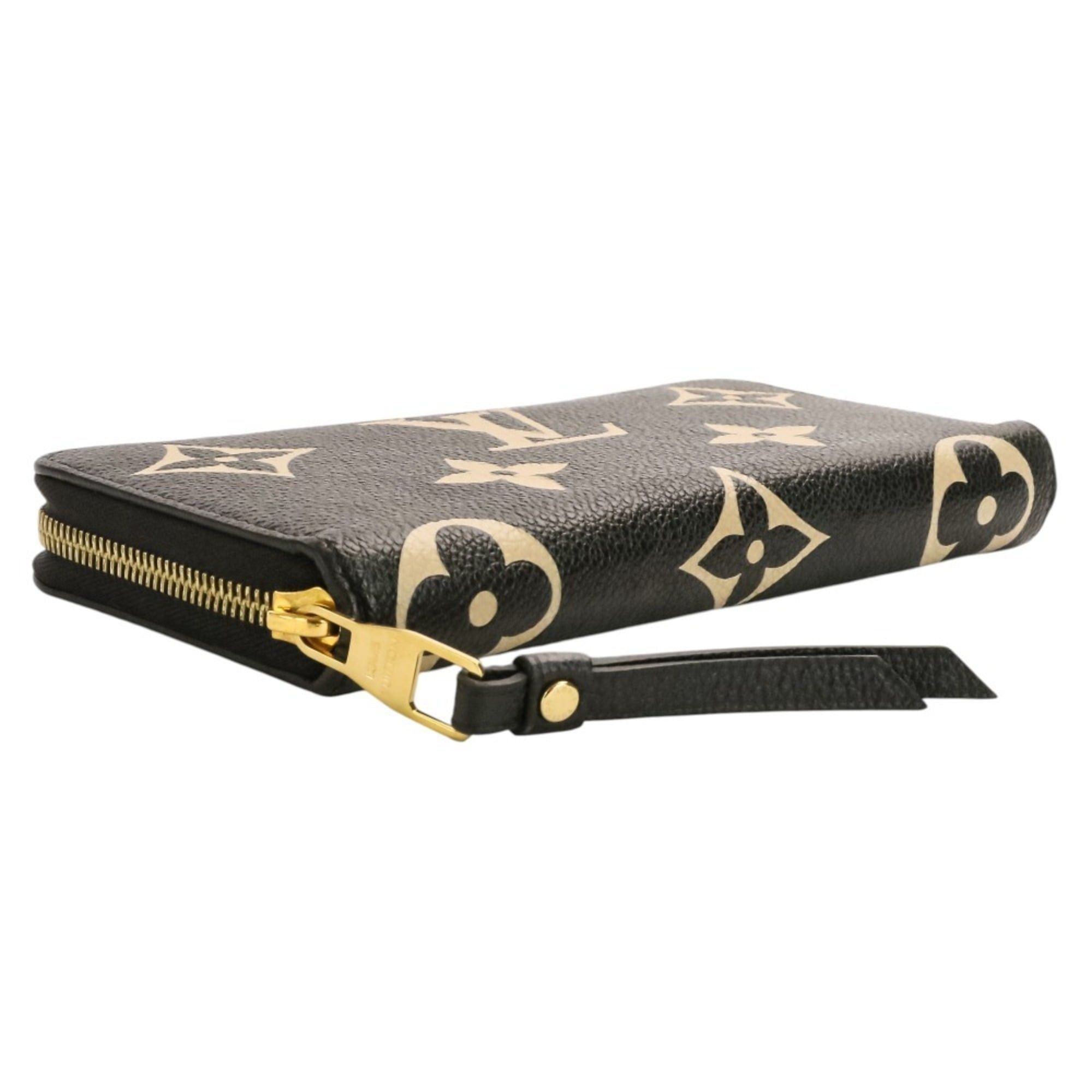 Louis Vuitton Louis Vuitton Monogram Empreinte Bicolor Zippy Wallet Long M80481 Black Beige Women's Size ONE SIZE - 4 Thumbnail