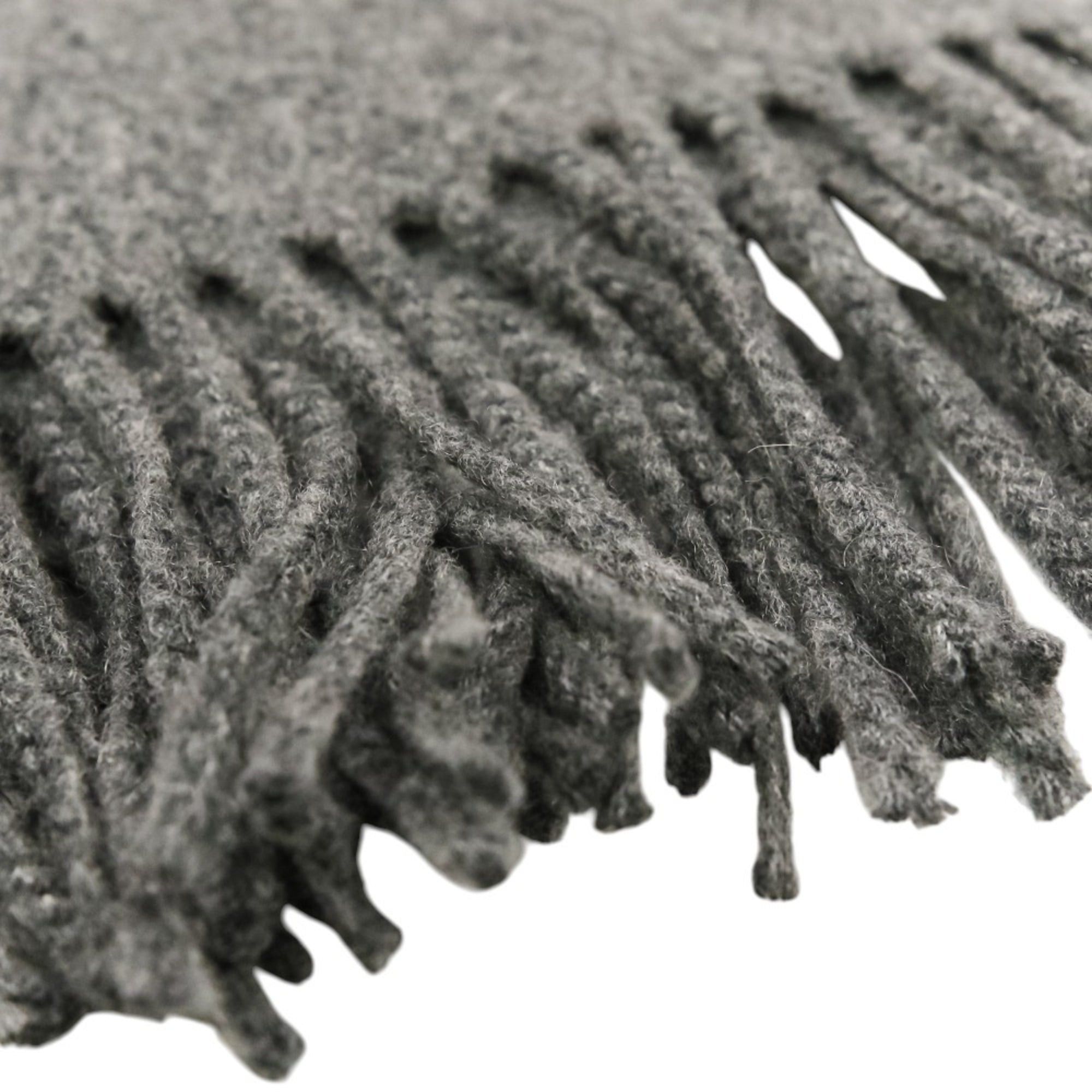 Hermes Hermes 100% Cashmere Fringe Large Stole/Scarf, Gray, Women's Size ONE SIZE - 3 Thumbnail