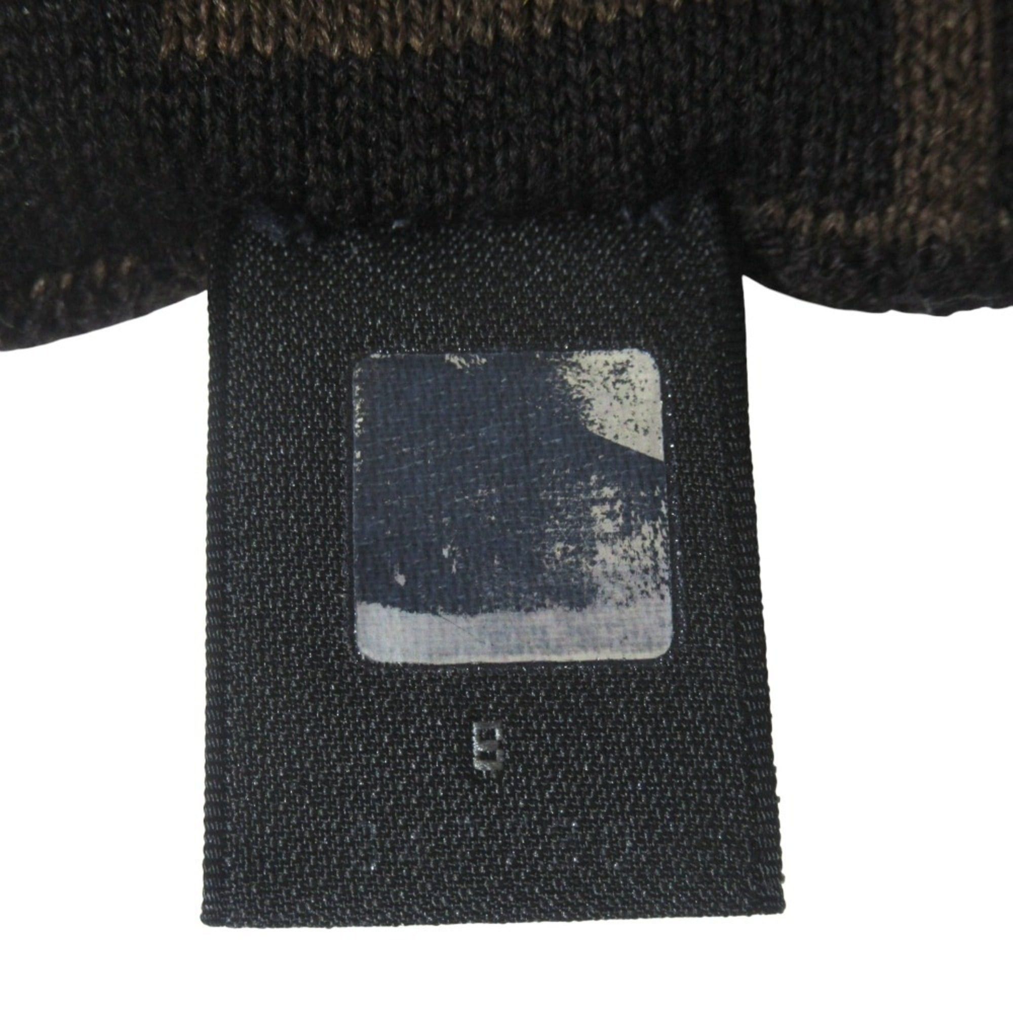 Fendi FENDI Zucca pattern knit scarf, brown x black, for men and women. Size ONE SIZE - 5 Thumbnail