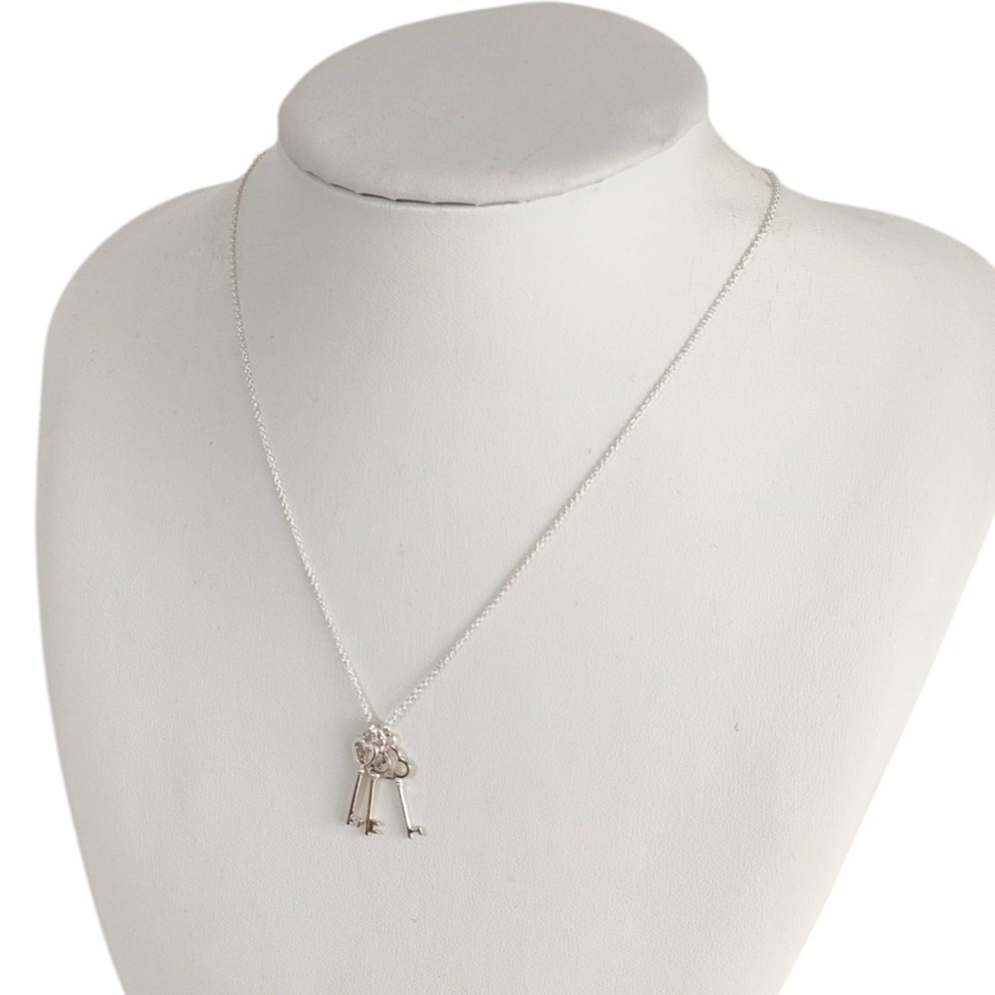 Tiffany & Co. TIFFANY & Co. Tiffany SV925 Triple Three-Key Chain Pendant Necklace with Box, Silver, Women's Size ONE SIZE - 9 Thumbnail