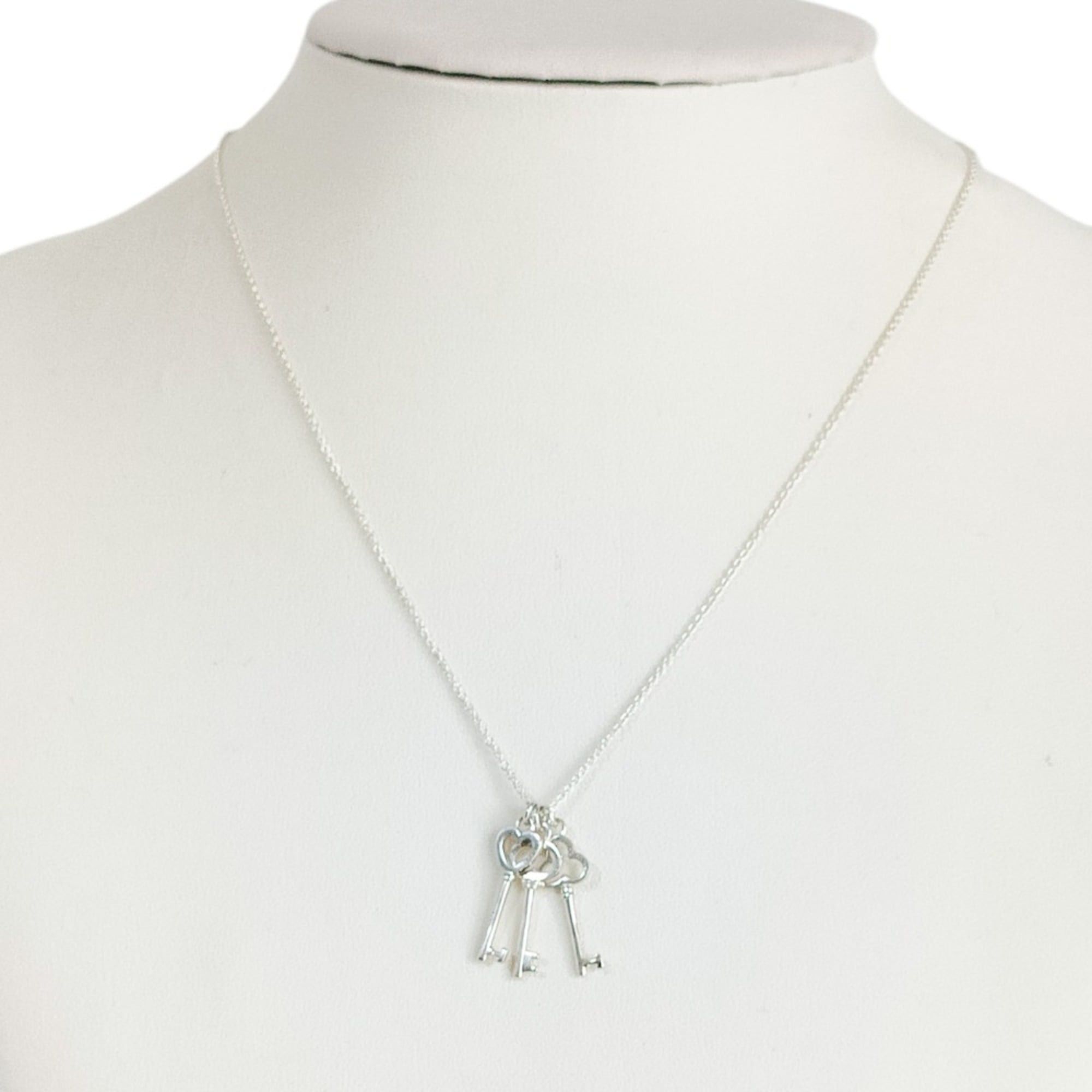 Tiffany & Co. TIFFANY & Co. Tiffany SV925 Triple Three-Key Chain Pendant Necklace with Box, Silver, Women's Size ONE SIZE - 8 Thumbnail