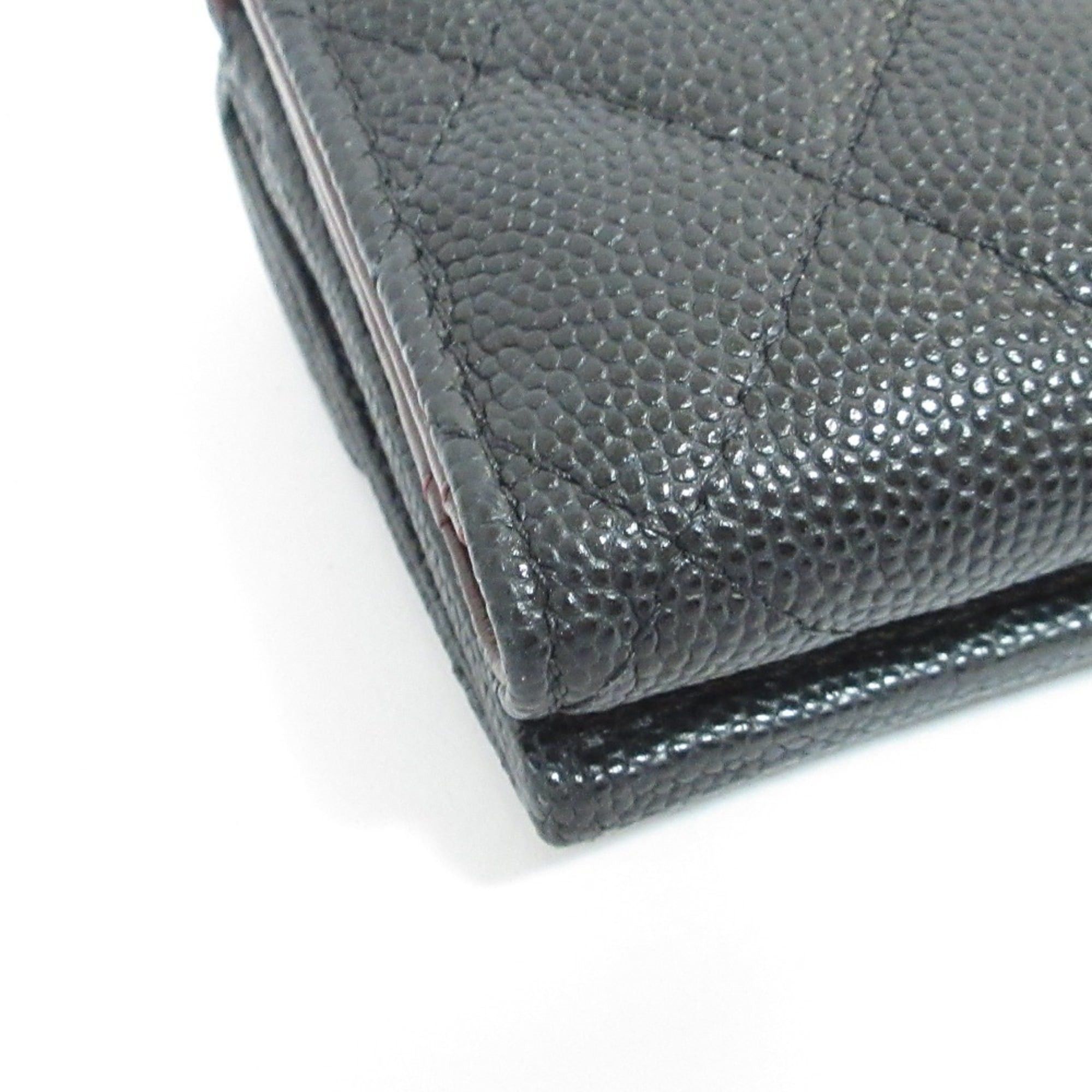 Chanel Chanel Caviar Skin Matelassé Classic Small Flap Wallet AP0230 Black Women's Size ONE SIZE - 16 Thumbnail