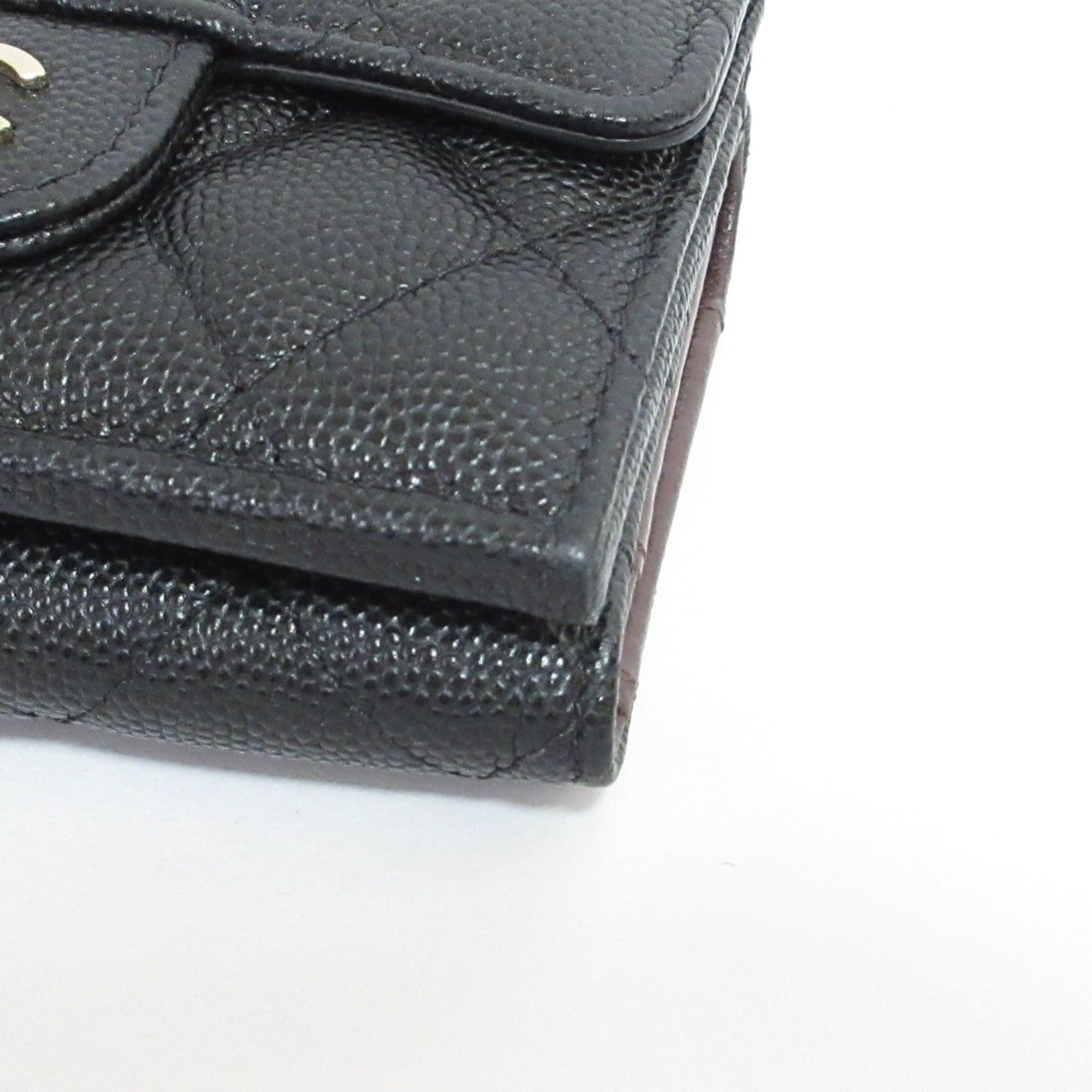 Chanel Chanel Caviar Skin Matelassé Classic Small Flap Wallet AP0230 Black Women's Size ONE SIZE - 13 Thumbnail
