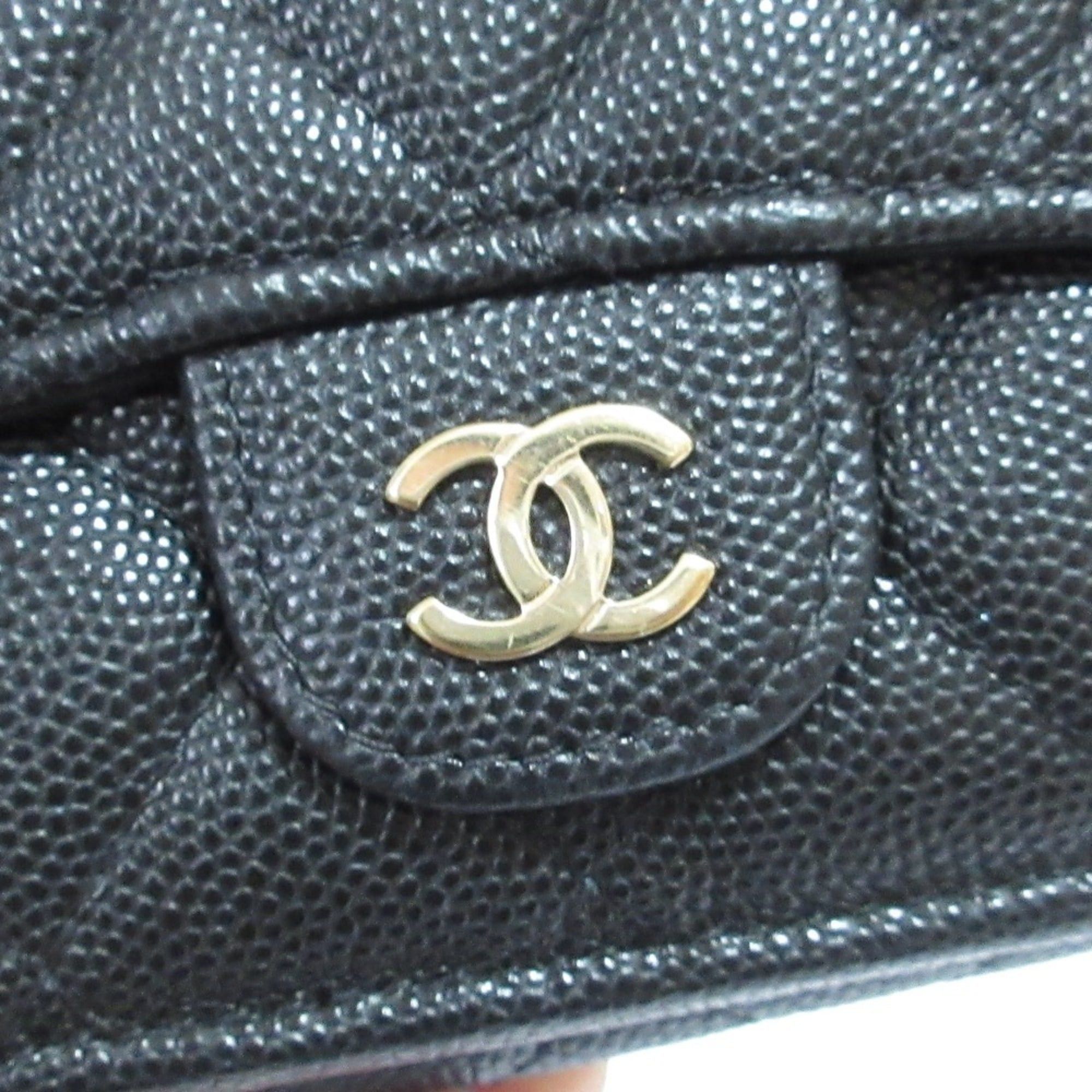 Chanel Chanel Caviar Skin Matelassé Classic Small Flap Wallet AP0230 Black Women's Size ONE SIZE - 11 Thumbnail