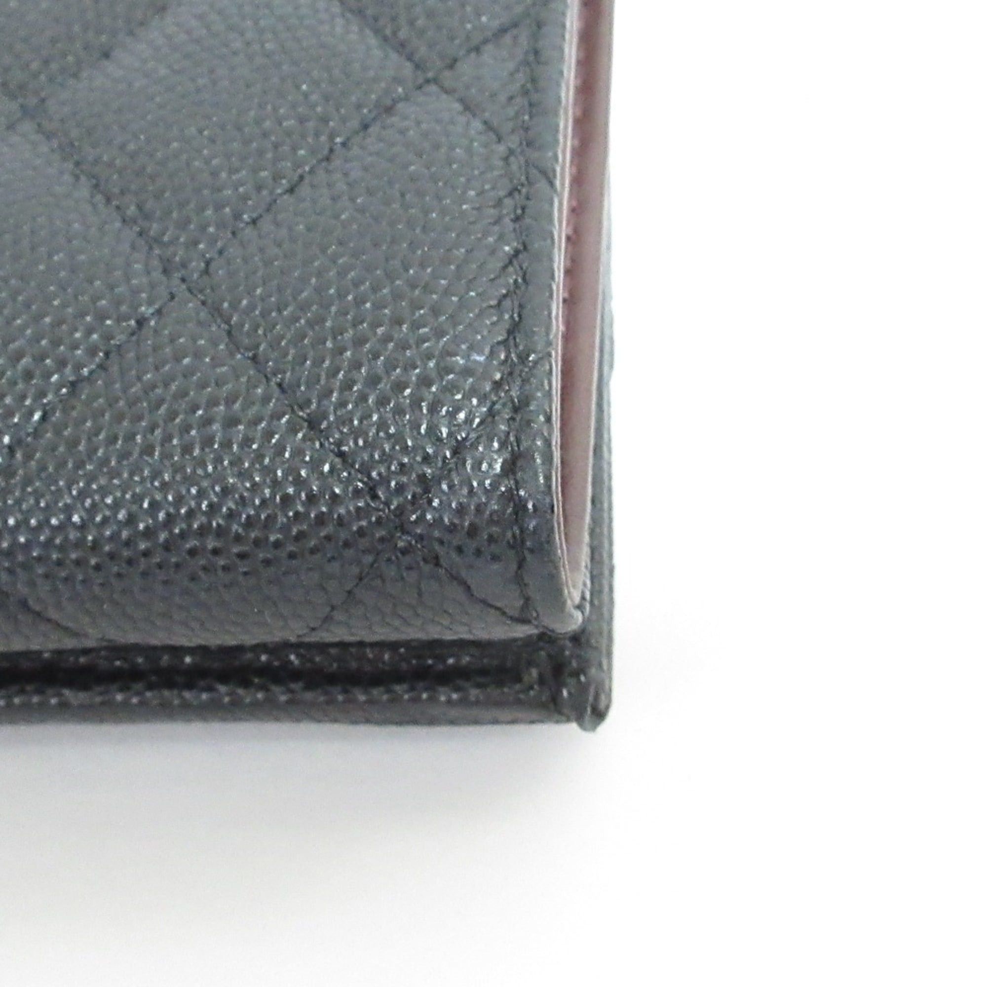 Chanel Chanel Caviar Skin Matelassé Classic Small Flap Wallet AP0230 Black Women's Size ONE SIZE - 15 Thumbnail