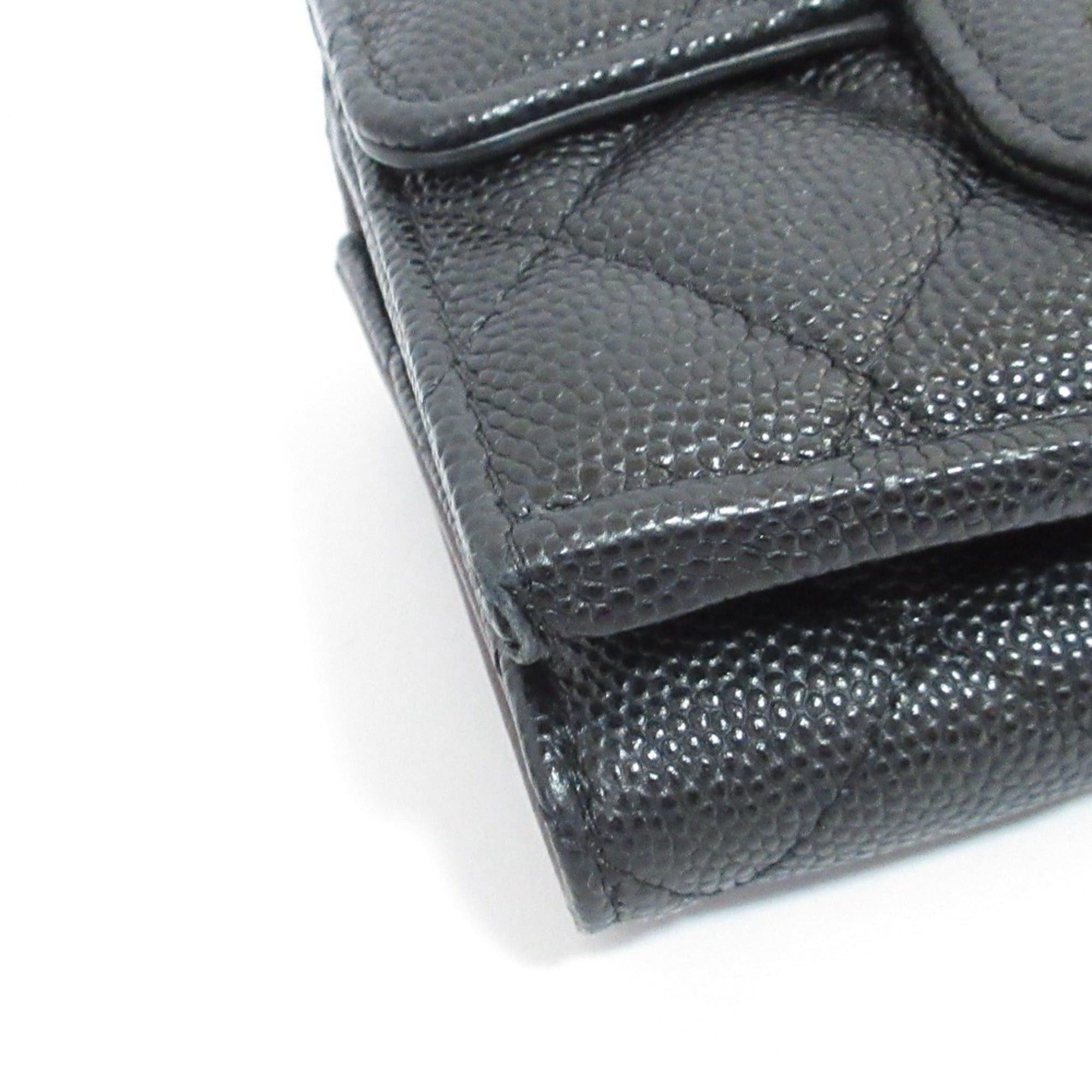 Chanel Chanel Caviar Skin Matelassé Classic Small Flap Wallet AP0230 Black Women's Size ONE SIZE - 14 Thumbnail