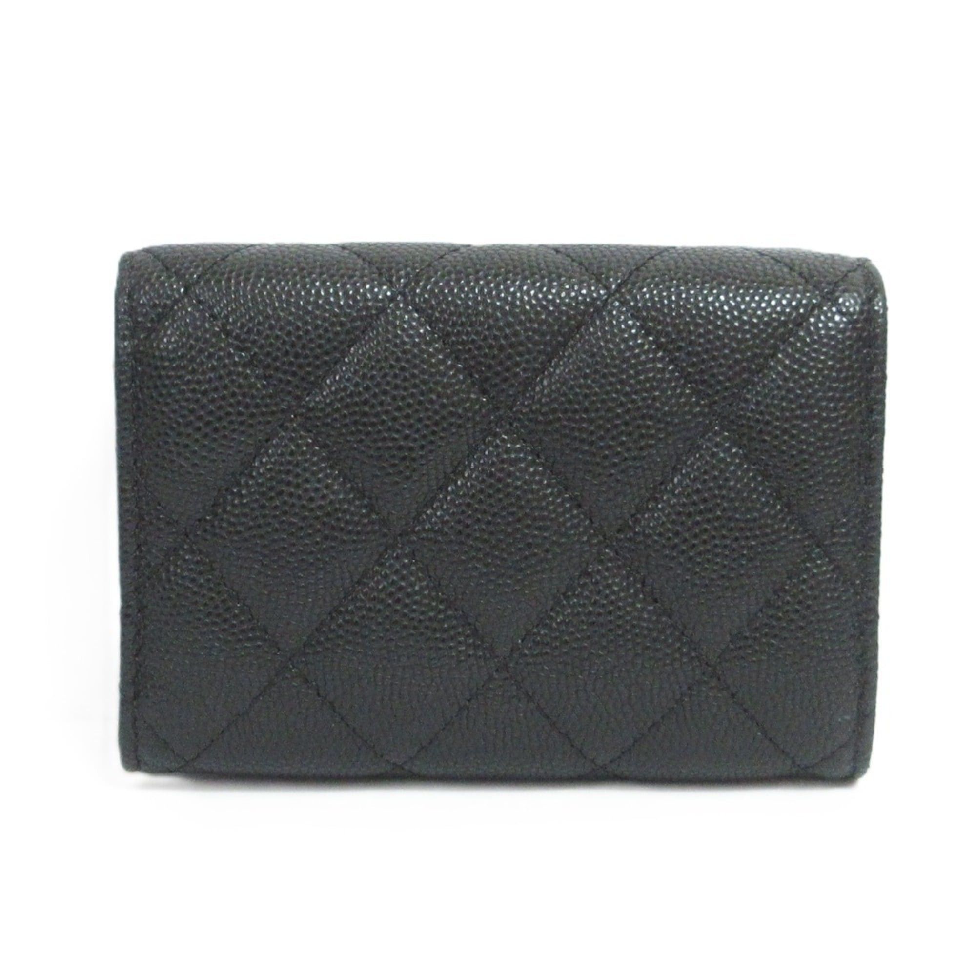 Chanel Chanel Caviar Skin Matelassé Classic Small Flap Wallet AP0230 Black Women's Size ONE SIZE - 2 Thumbnail