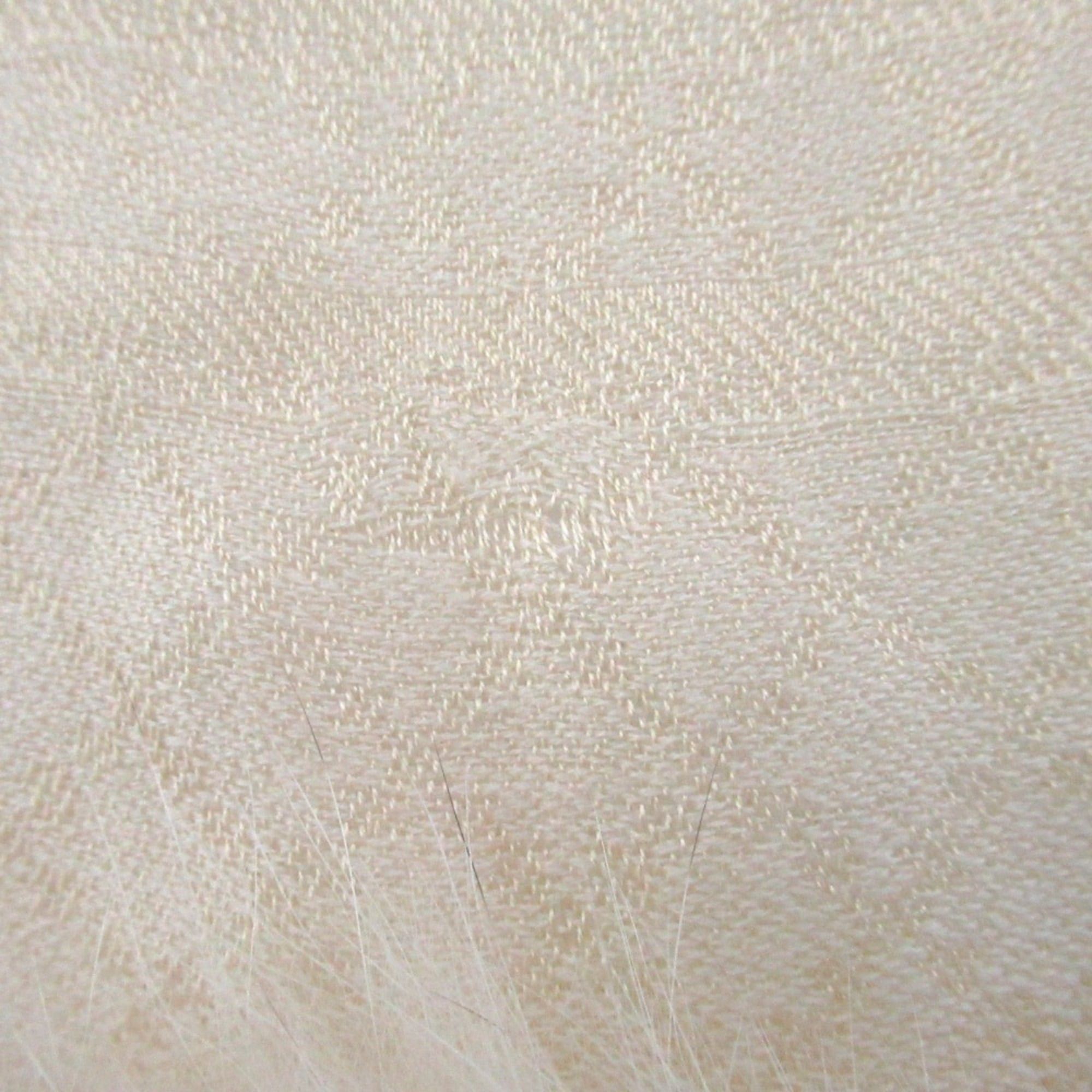 Gucci GUCCI Diamante Jacquard Fox Fur Silk Wool Stole Shawl Beige Women's Size ONE SIZE - 6 Thumbnail