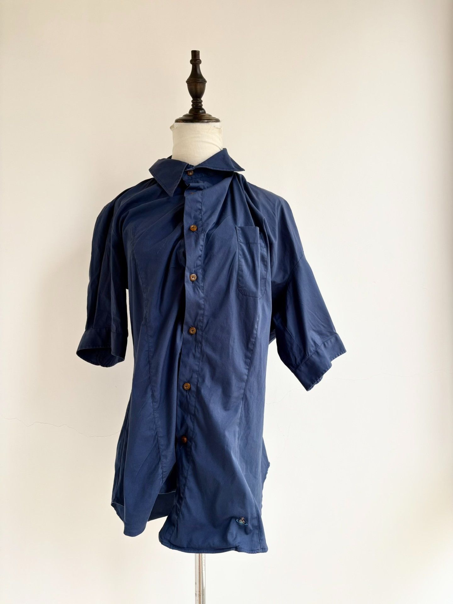 Vivienne Westwood Vivienne Westwood Vintage Blue Short Sleeve Shirt Size L / US 10 / IT 46 - 2 Thumbnail