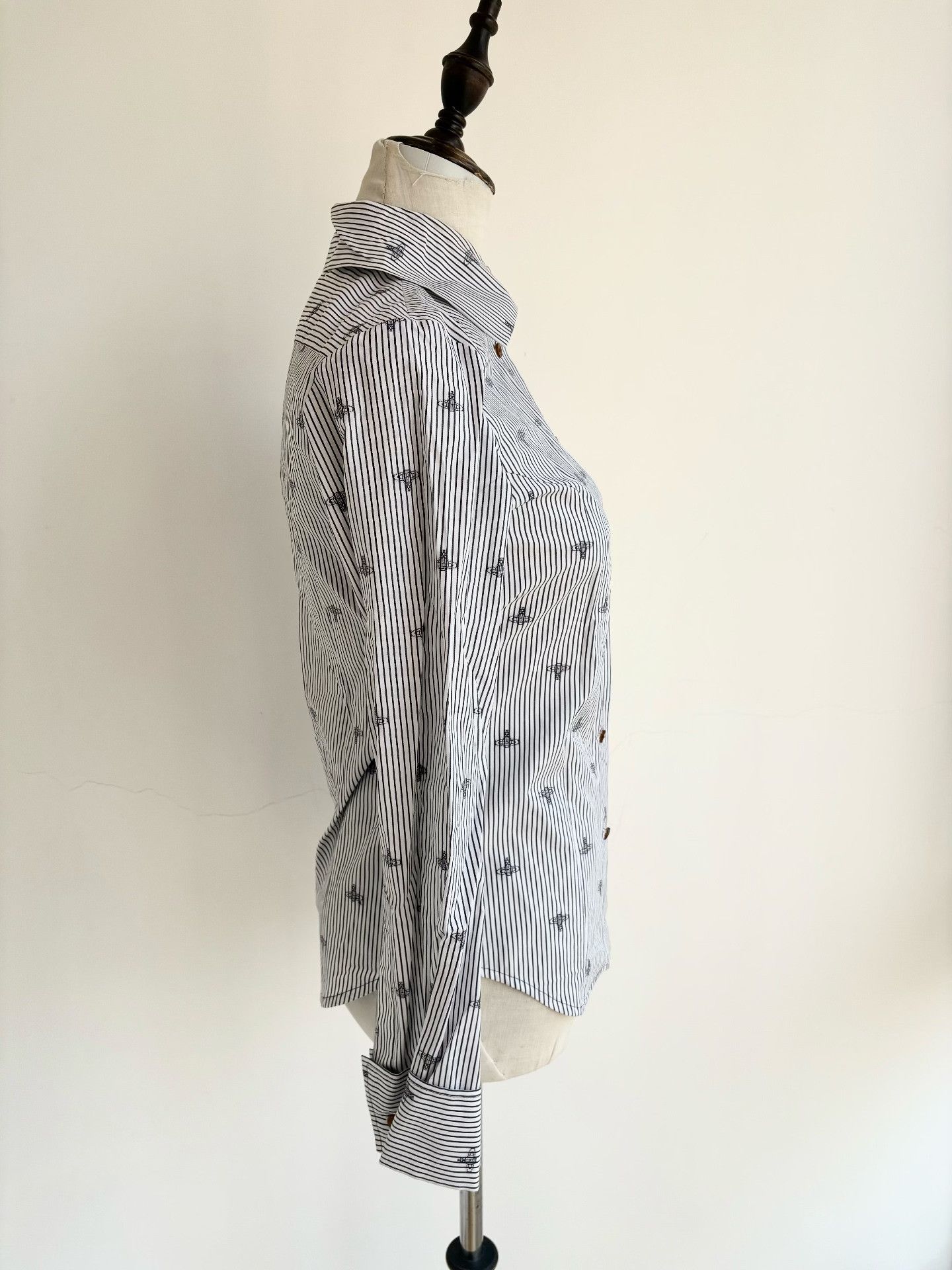Vivienne Westwood Vivienne Westwood Vintage Black Striped Saturn Shirt Size S / US 4 / IT 40 - 4 Thumbnail