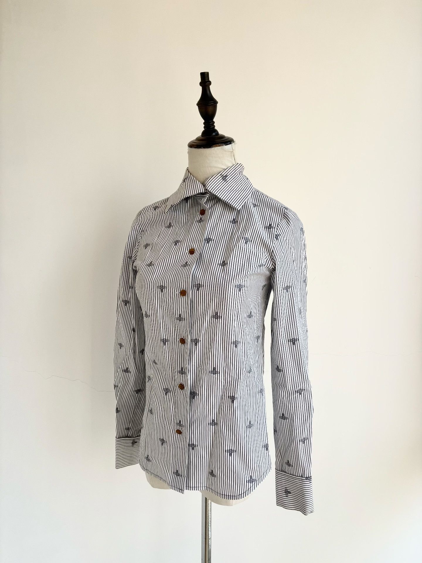 Vivienne Westwood Vivienne Westwood Vintage Black Striped Saturn Shirt Size S / US 4 / IT 40 - 5 Thumbnail