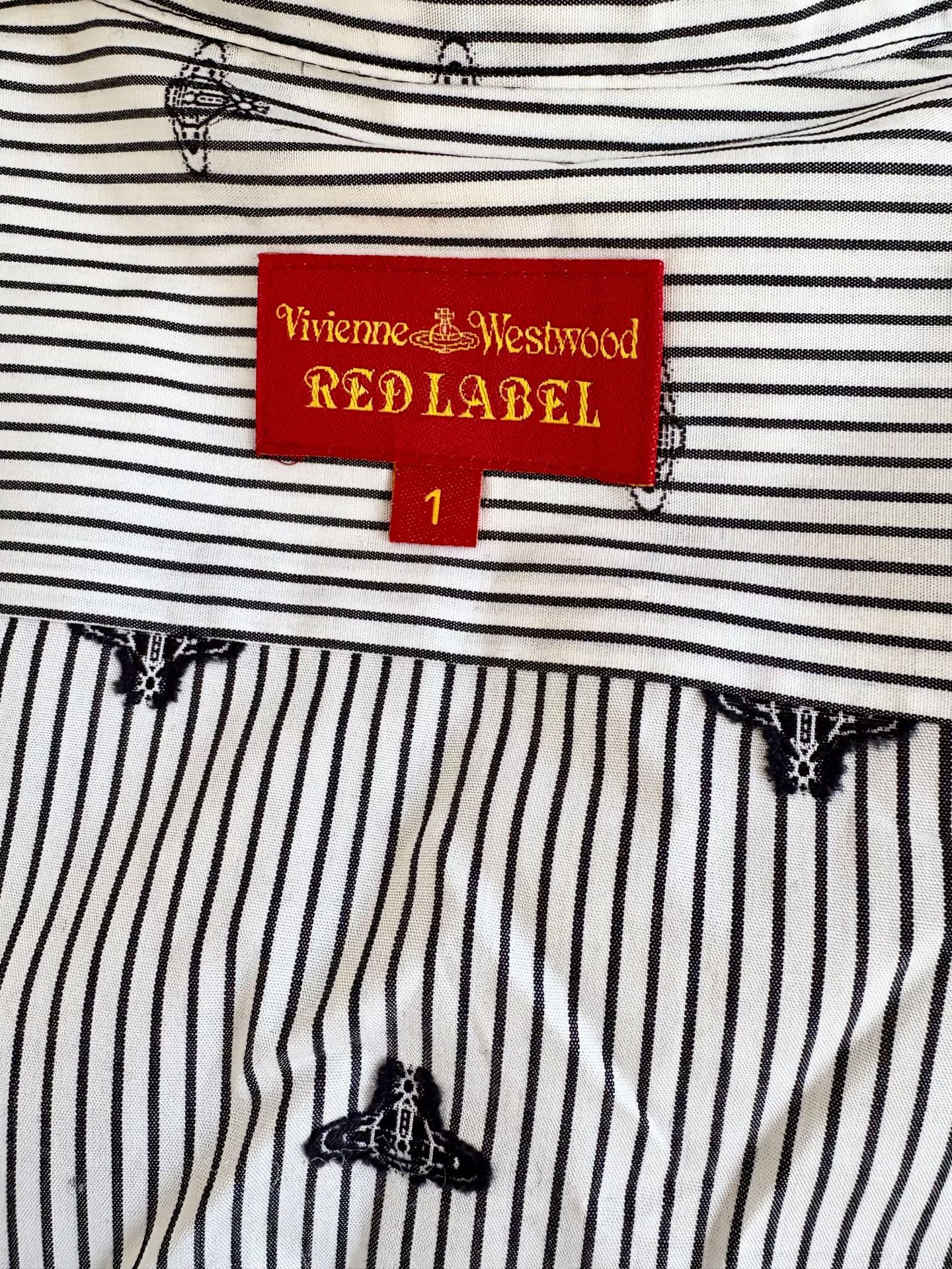 Vivienne Westwood Vivienne Westwood Vintage Black Striped Saturn Shirt Size S / US 4 / IT 40 - 6 Thumbnail
