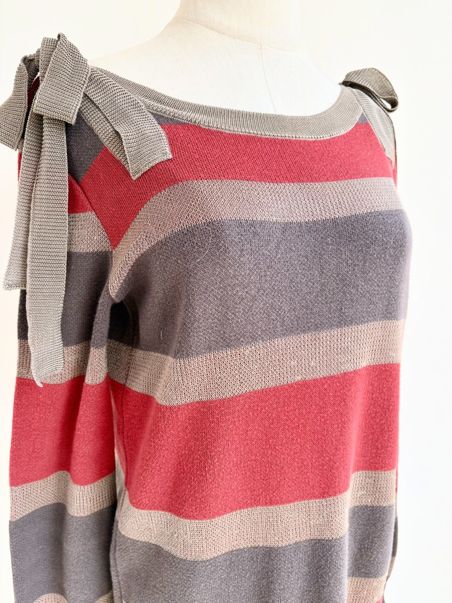 Vivienne Westwood Vivienne Westwood Gray Red Bow Knit Size M / US 6-8 / IT 42-44 - 8 Thumbnail
