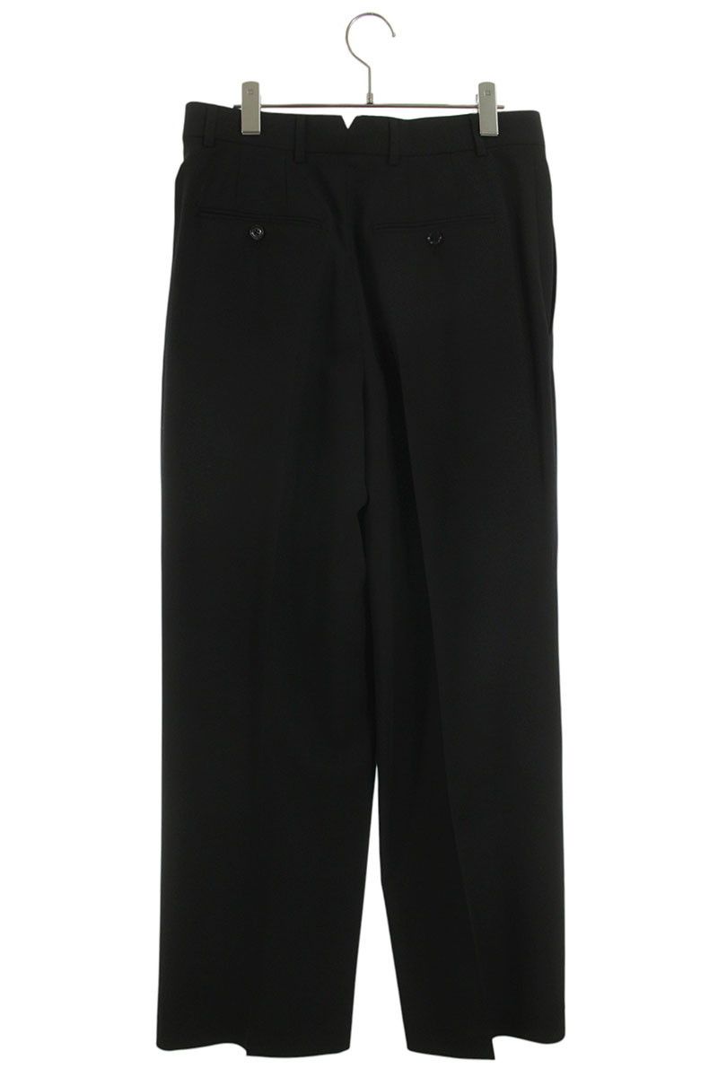 AMI 26SS Wool Waist Wide Long Pants Black Size 38