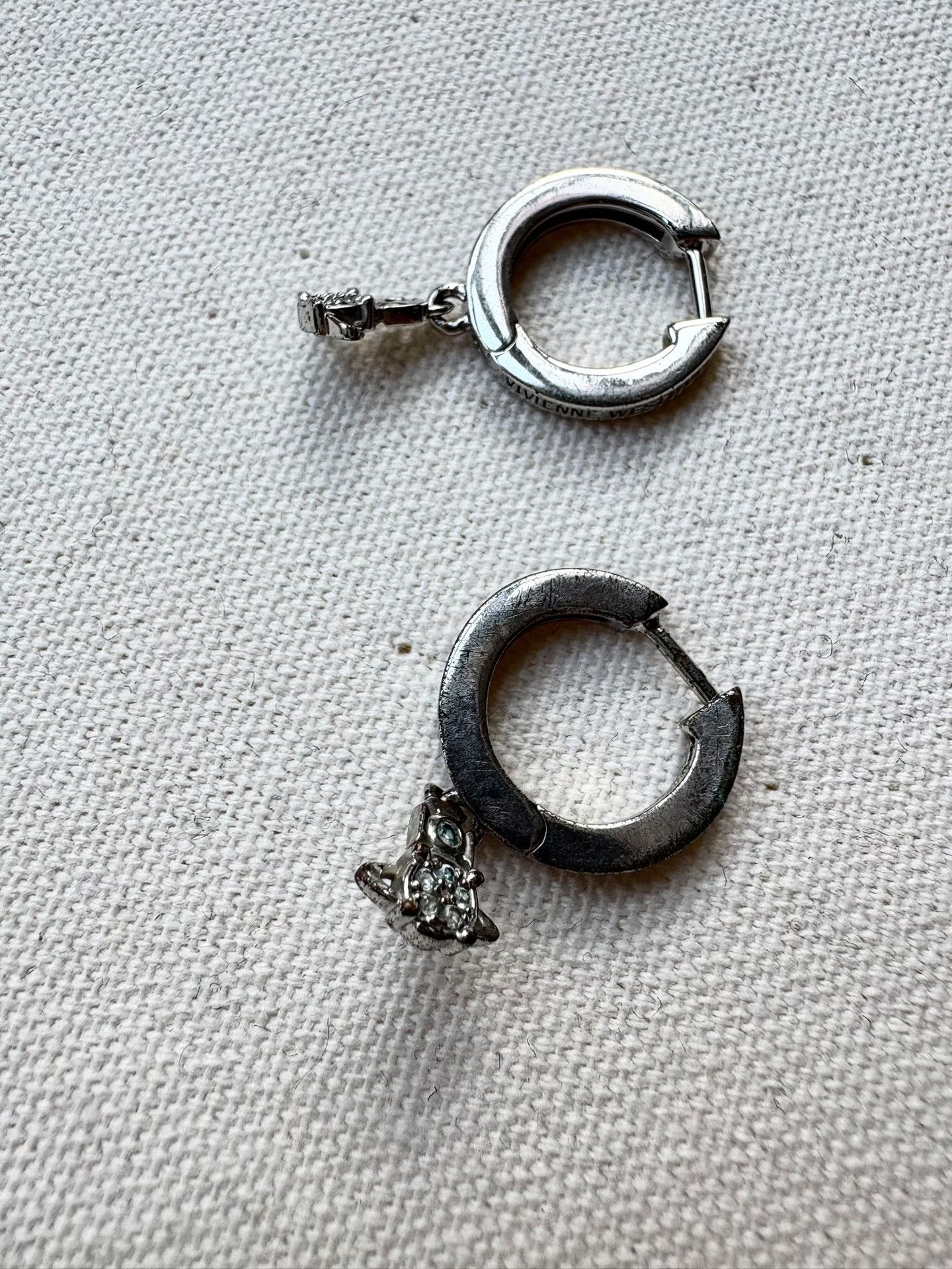 Vivienne Westwood Vivienne Westwood Vintage Silver Saturn Hoop Earrings Size ONE SIZE - 3 Thumbnail