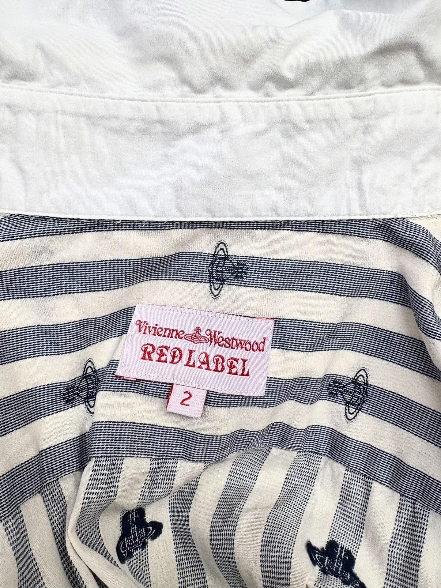 Vivienne Westwood Vivienne Westwood Vintage Blue Stripe Saturn Shirt Size M / US 6-8 / IT 42-44 - 7 Thumbnail