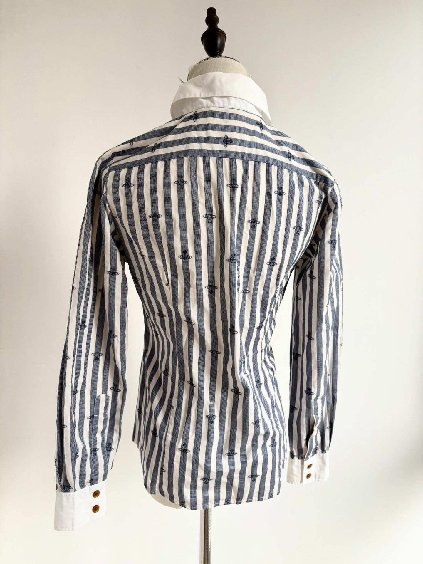 Vivienne Westwood Vivienne Westwood Vintage Blue Stripe Saturn Shirt Size M / US 6-8 / IT 42-44 - 5 Thumbnail