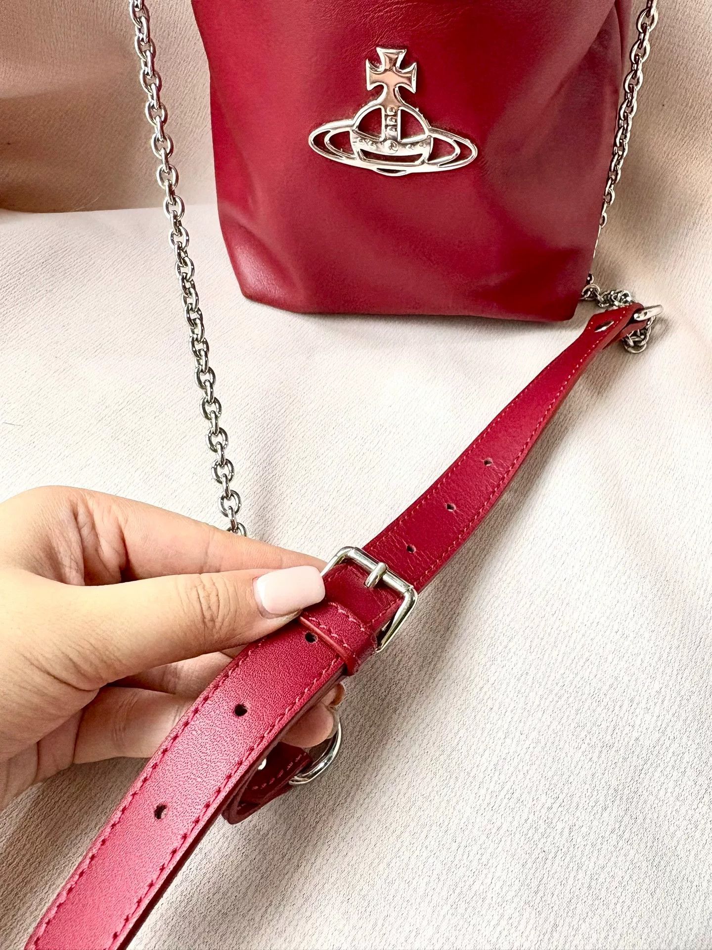 Vivienne Westwood Vivienne Westwood Red Saturn Bucket Crossbody Size ONE SIZE - 2 Thumbnail