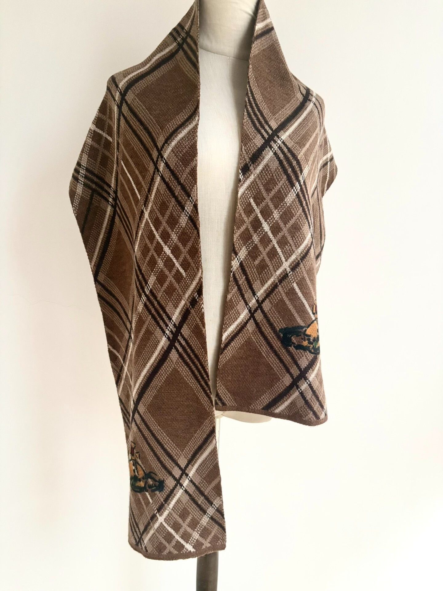 Vivienne Westwood Vivienne Westwood Brown Plaid Saturn Scarf Size ONE SIZE - 4 Thumbnail