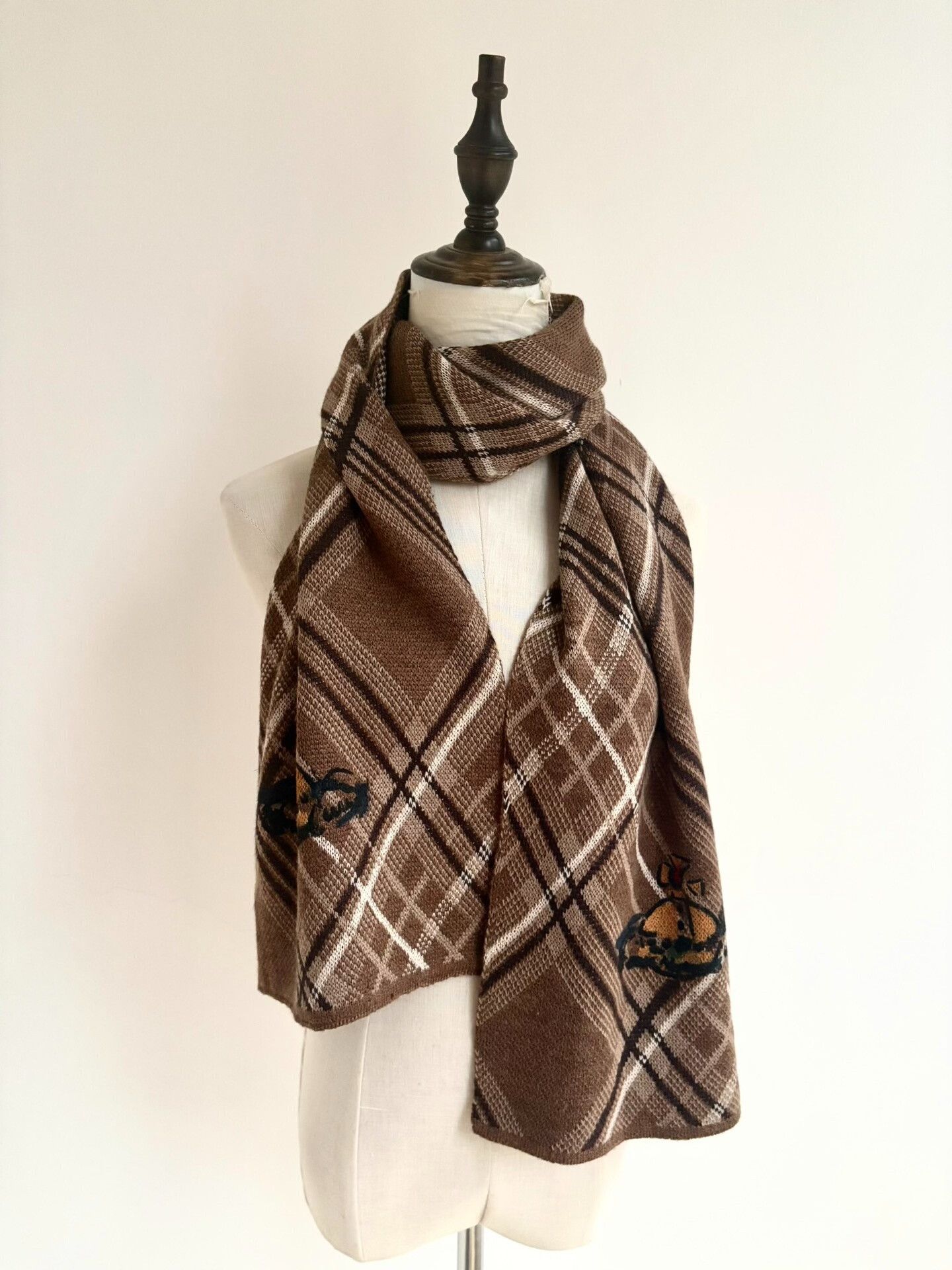 Vivienne Westwood Vivienne Westwood Brown Plaid Saturn Scarf Size ONE SIZE - 6 Thumbnail