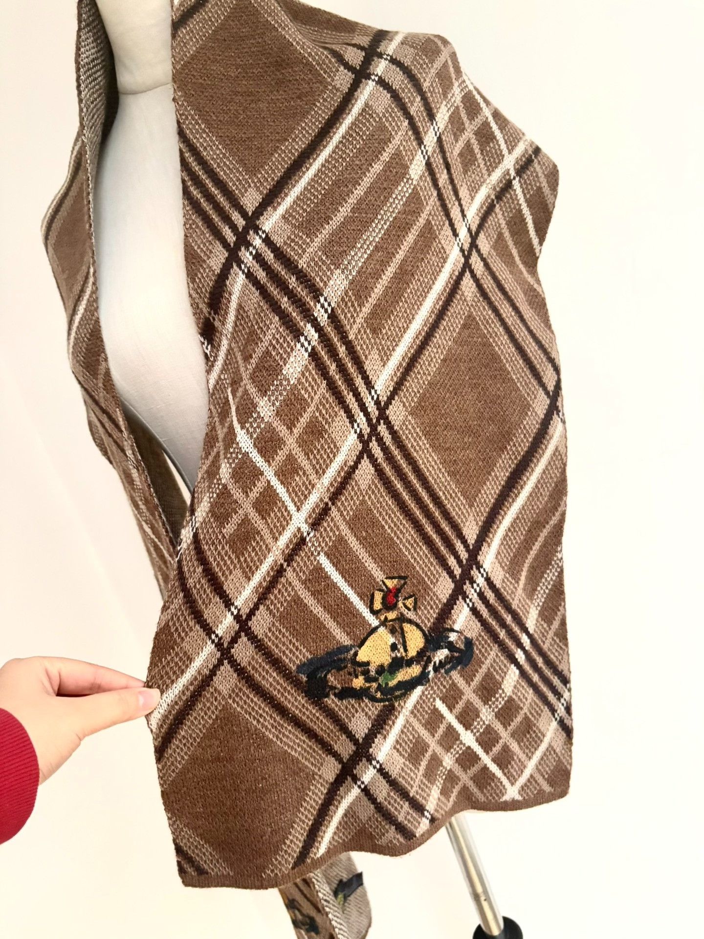 Vivienne Westwood Vivienne Westwood Brown Plaid Saturn Scarf Size ONE SIZE - 5 Thumbnail