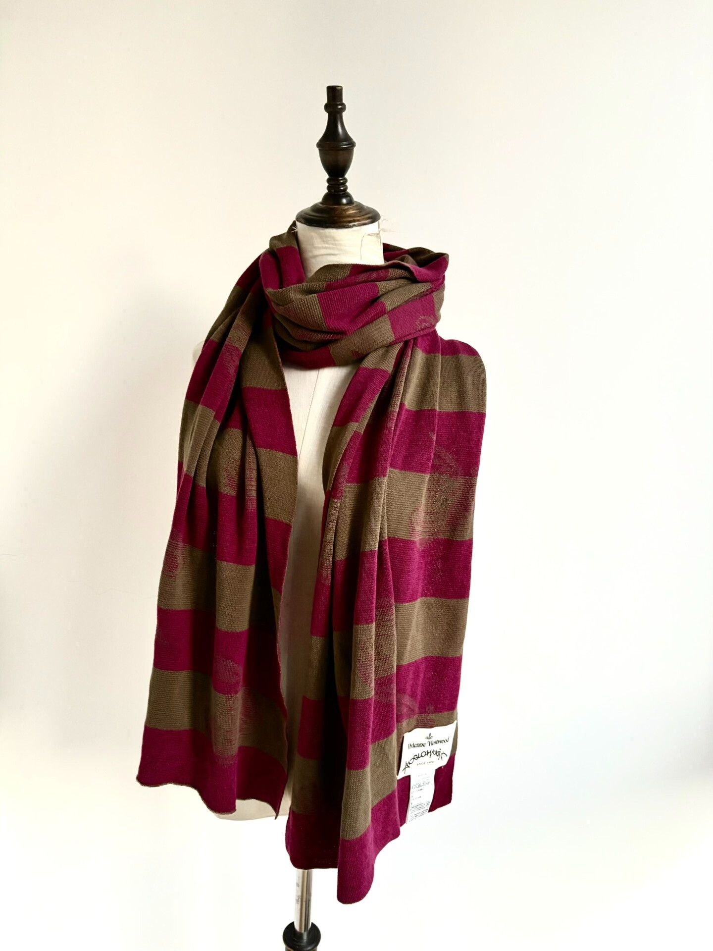 Vivienne Westwood Vivienne Westwood Vintage Red-Brown Stripe Saturn Scarf Size ONE SIZE - 3 Thumbnail