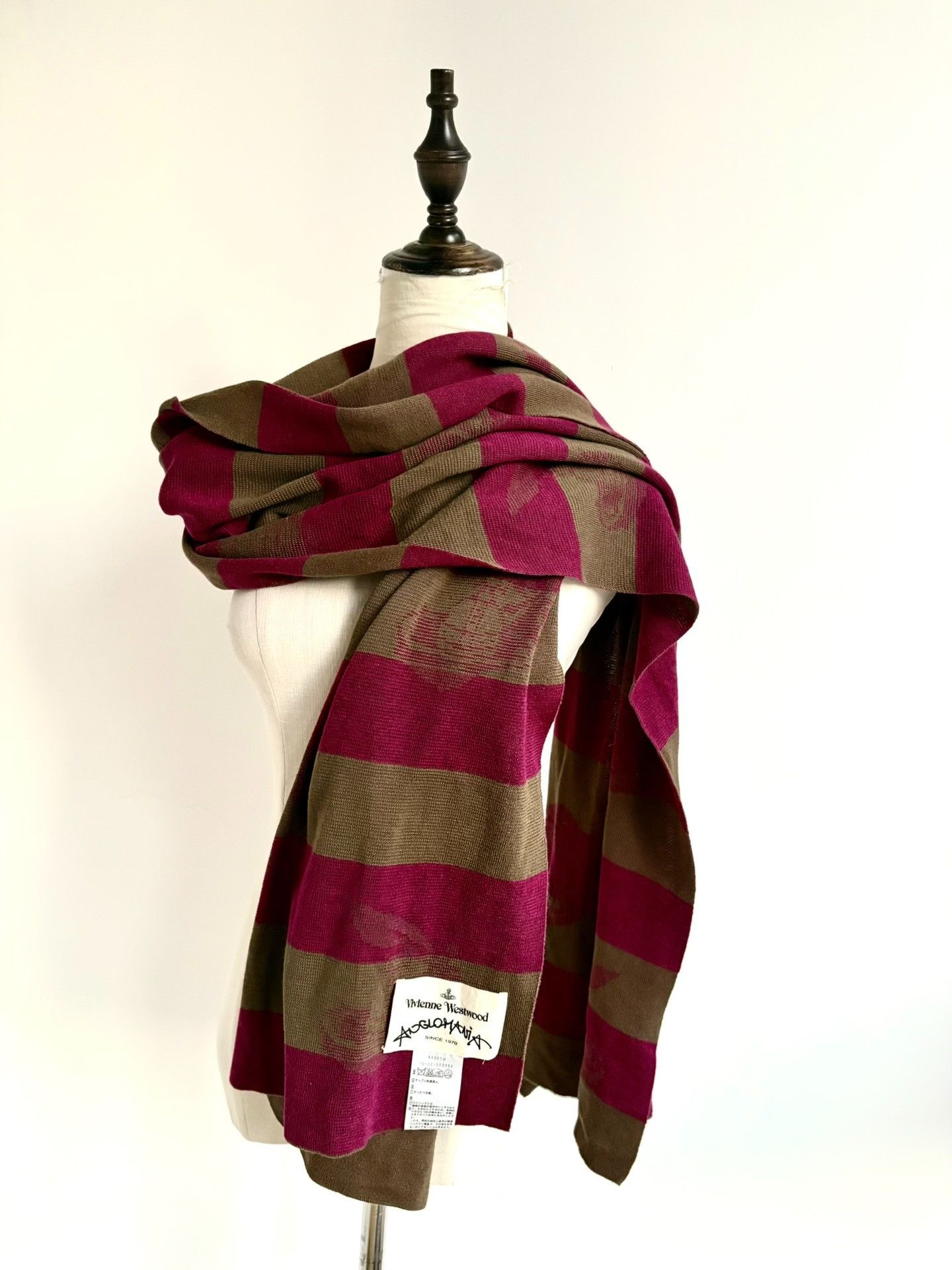 Vivienne Westwood Vivienne Westwood Vintage Red-Brown Stripe Saturn Scarf Size ONE SIZE - 2 Thumbnail